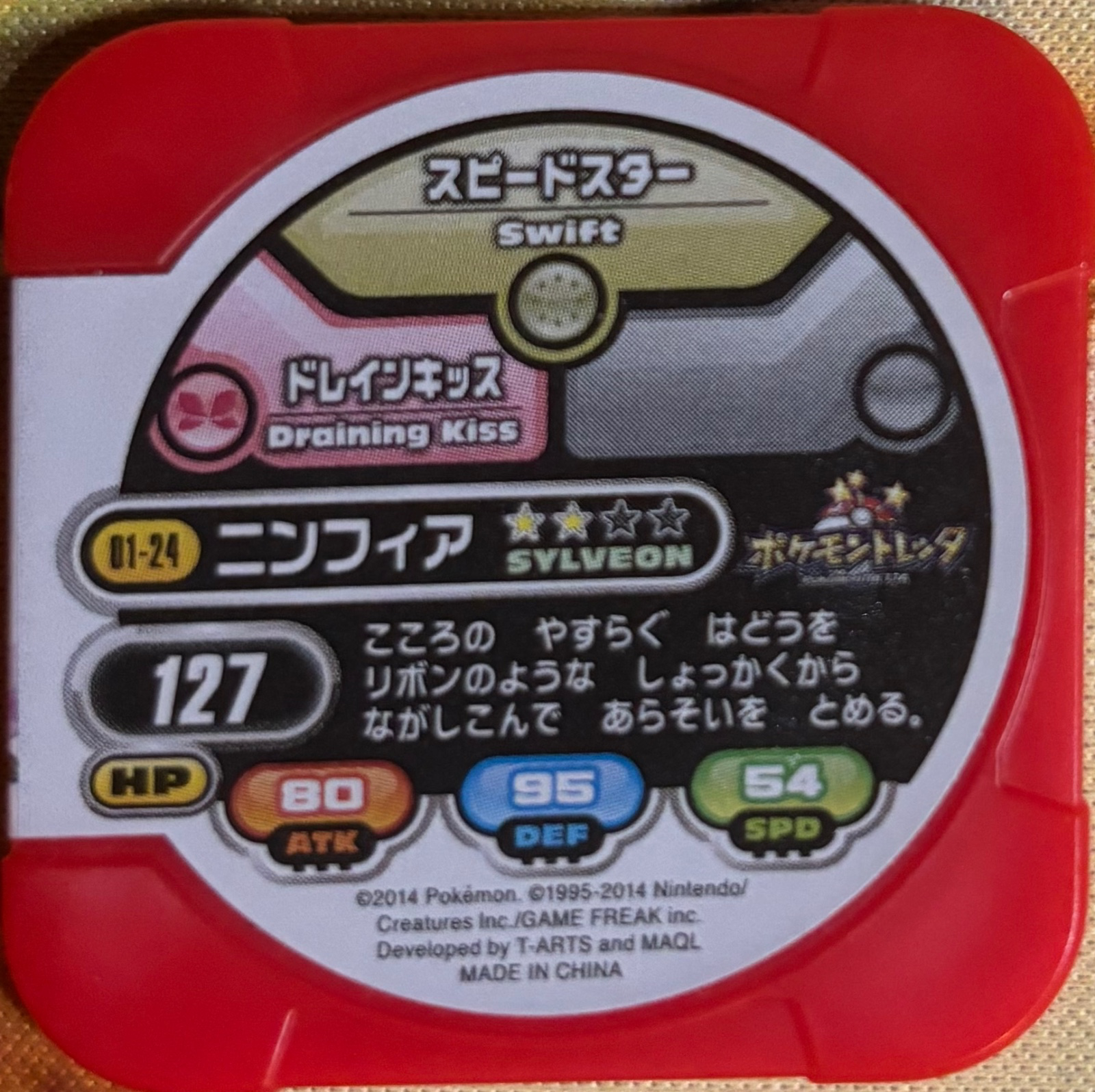Sylveon collectible #01-24, Pokemon Tretta Wave 01 Checklist, back