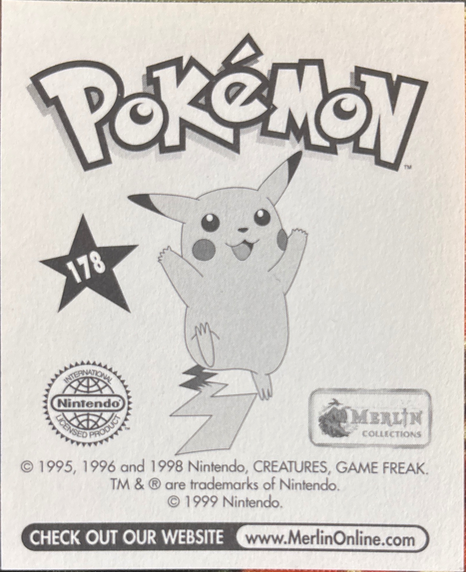 Charmander card #4, Pokémon Merlin Series 1 (1999), back