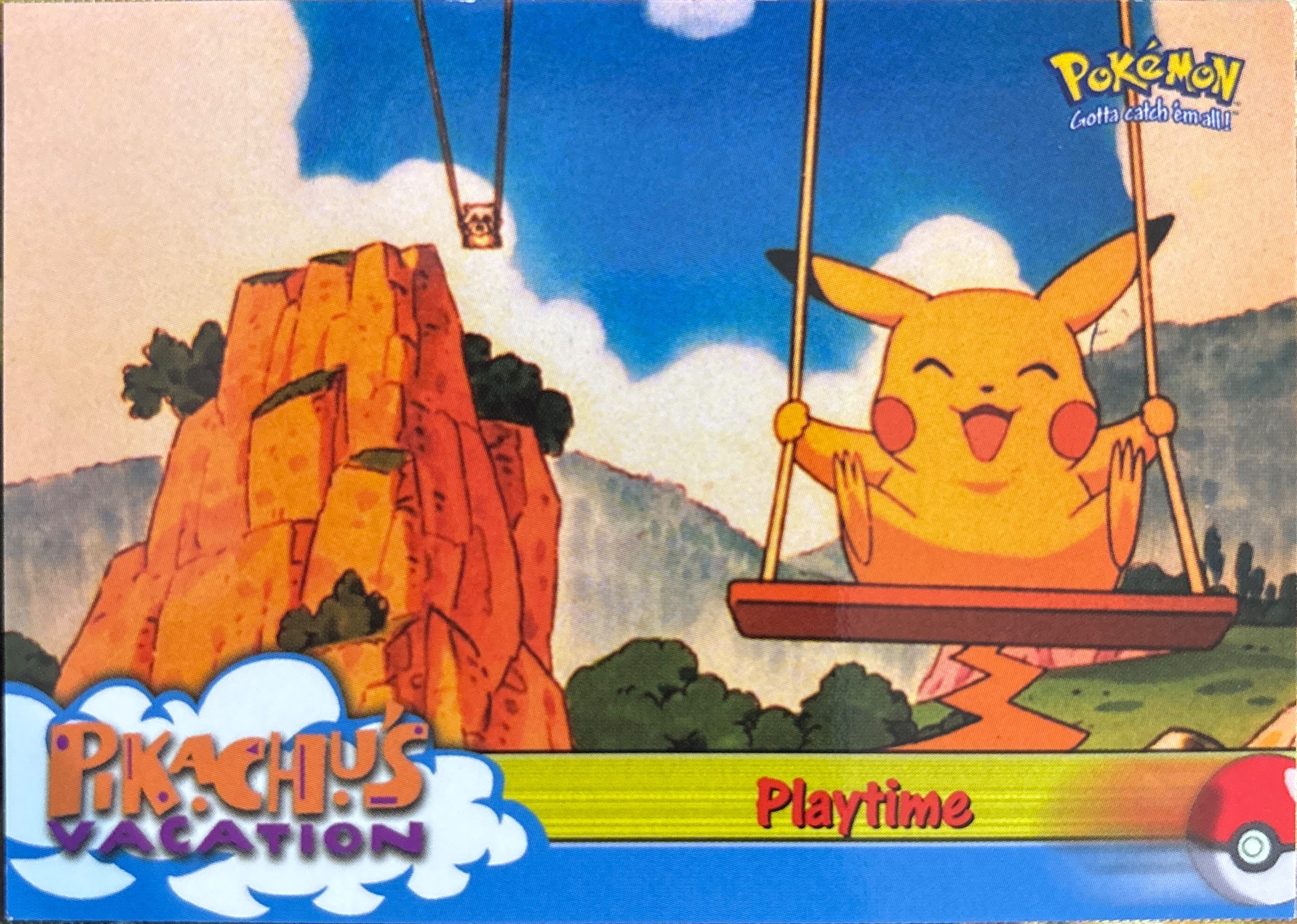 Playtime card #57, Pokemon Topps First Movie Trading Cards (1999), front
