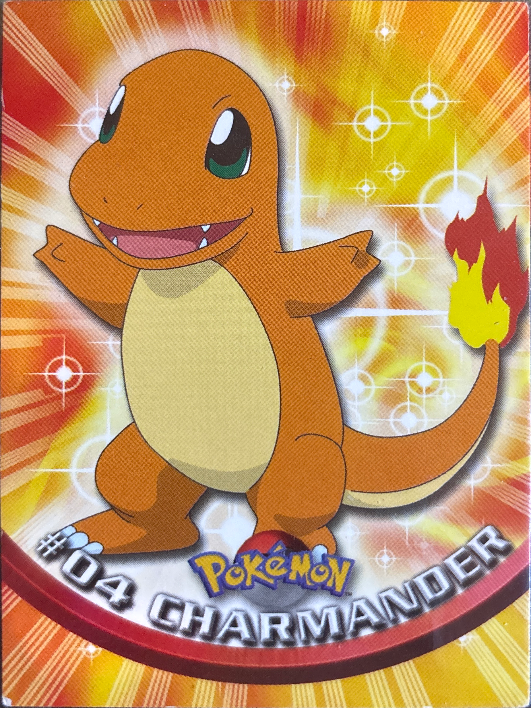 Charmander card #4, Pokemon Topps Series 1 (1999), front