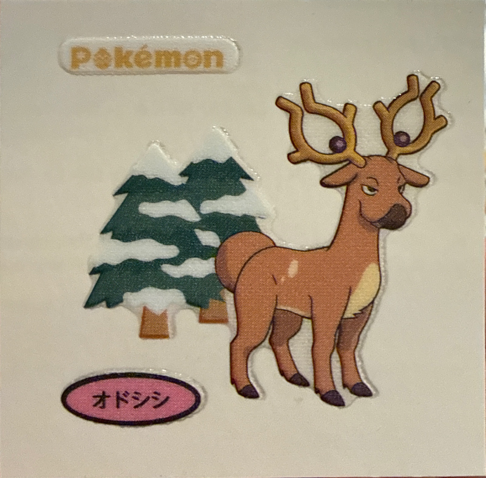 Stantler bread sticker, Daiichi Pan Pokémon Deco Chara Wave 214 Bread Stickers Checklist, front
