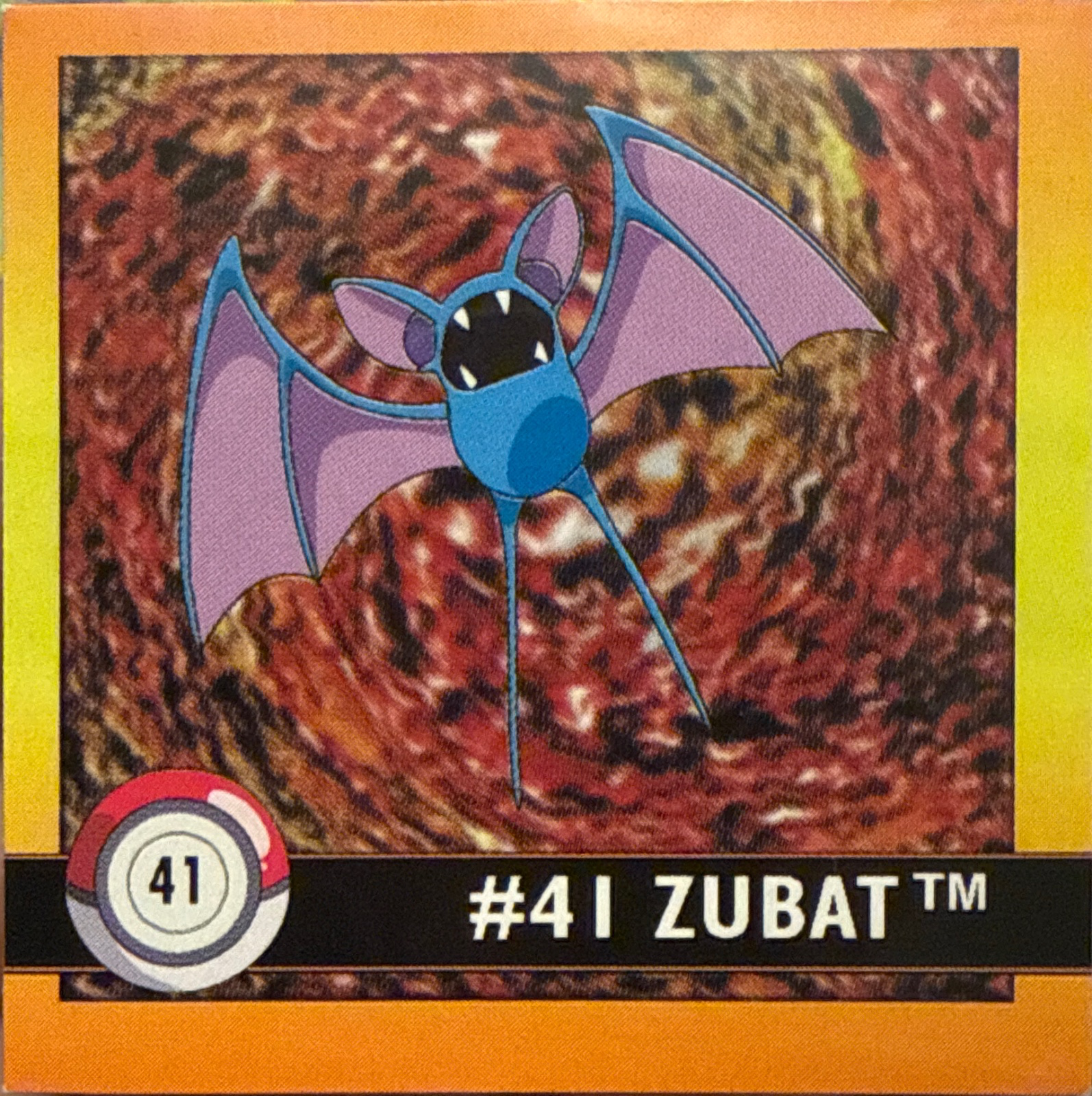 Zubat sticker #41, Artbox (USA) Pokémon Artbox Stickers (1999), front