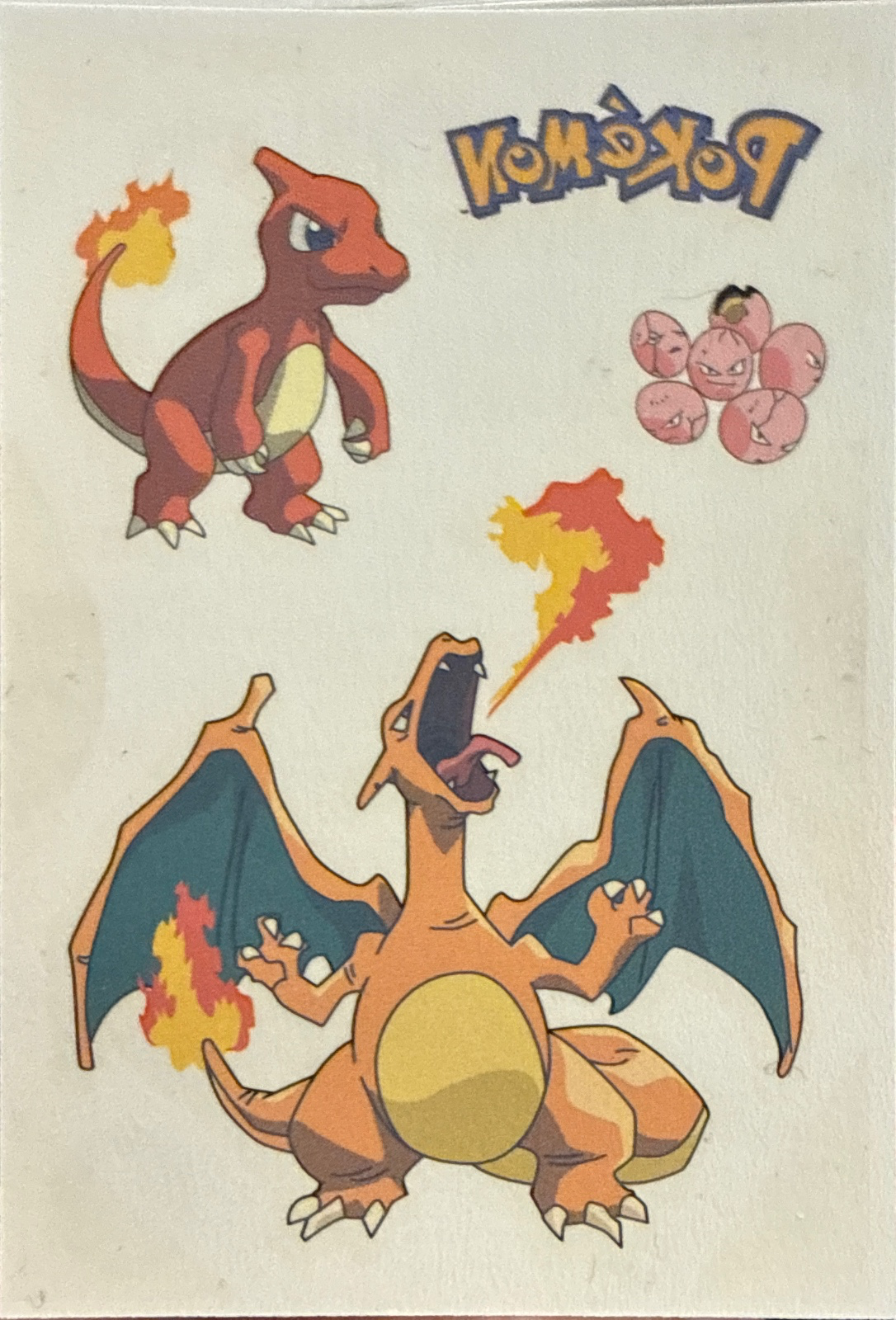 Charizard / Charmeleon / Exeggcute collectible #8, Pokémon Merlin Tattoos (2000), front