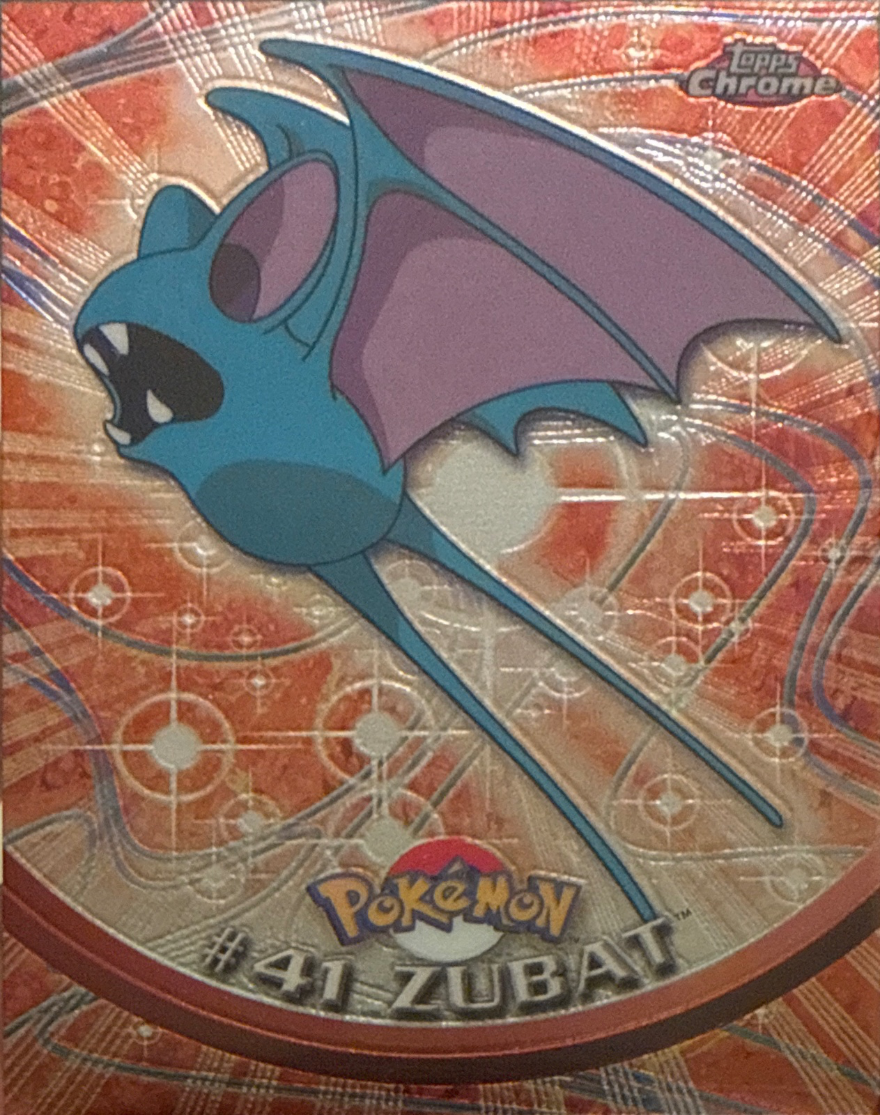 Zubat card #41, Pokemon Topps Chrome Series 1 (2000), front