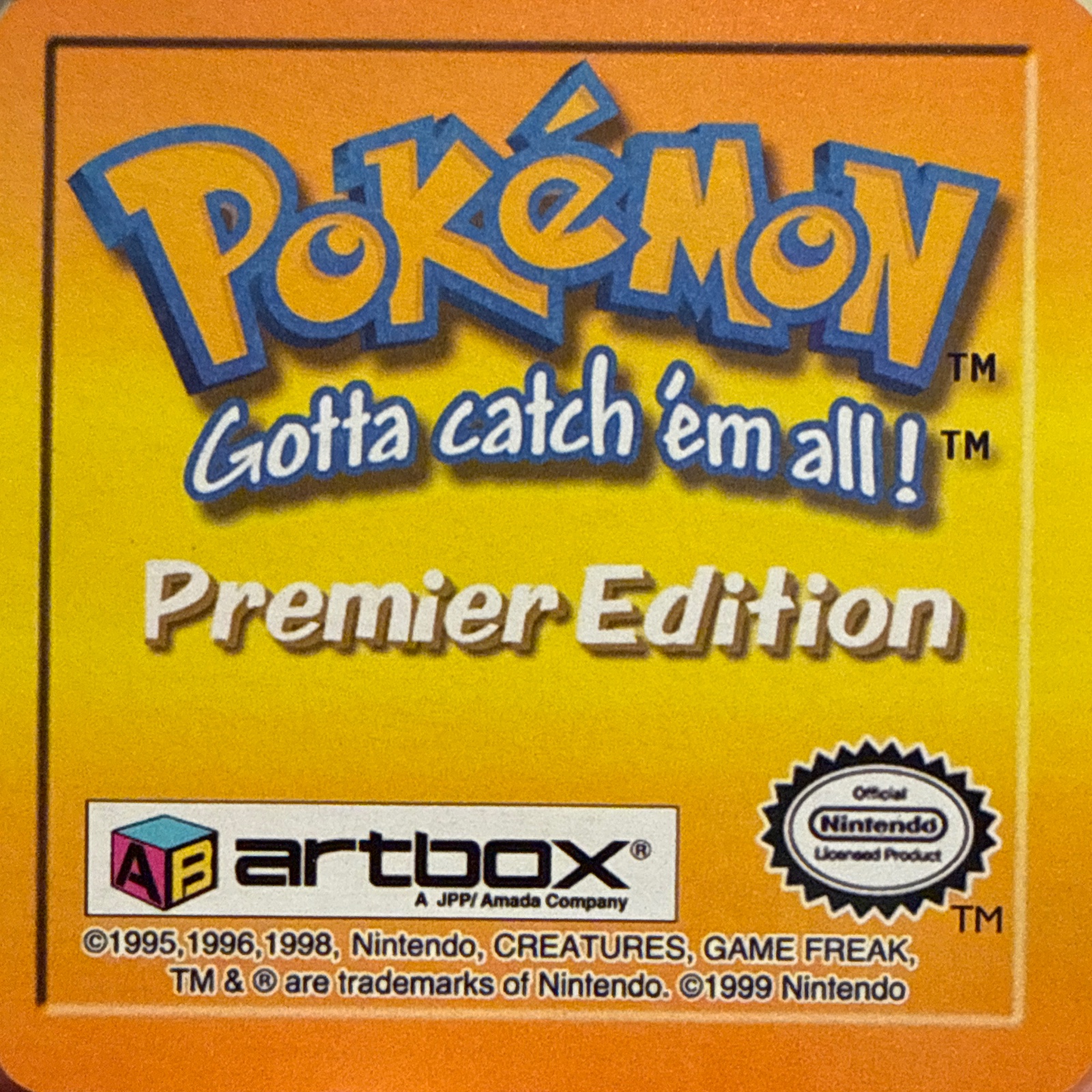 Charmander collectible #07, Artbox (USA) Pokémon Artbox Premier Flipz (1999), back