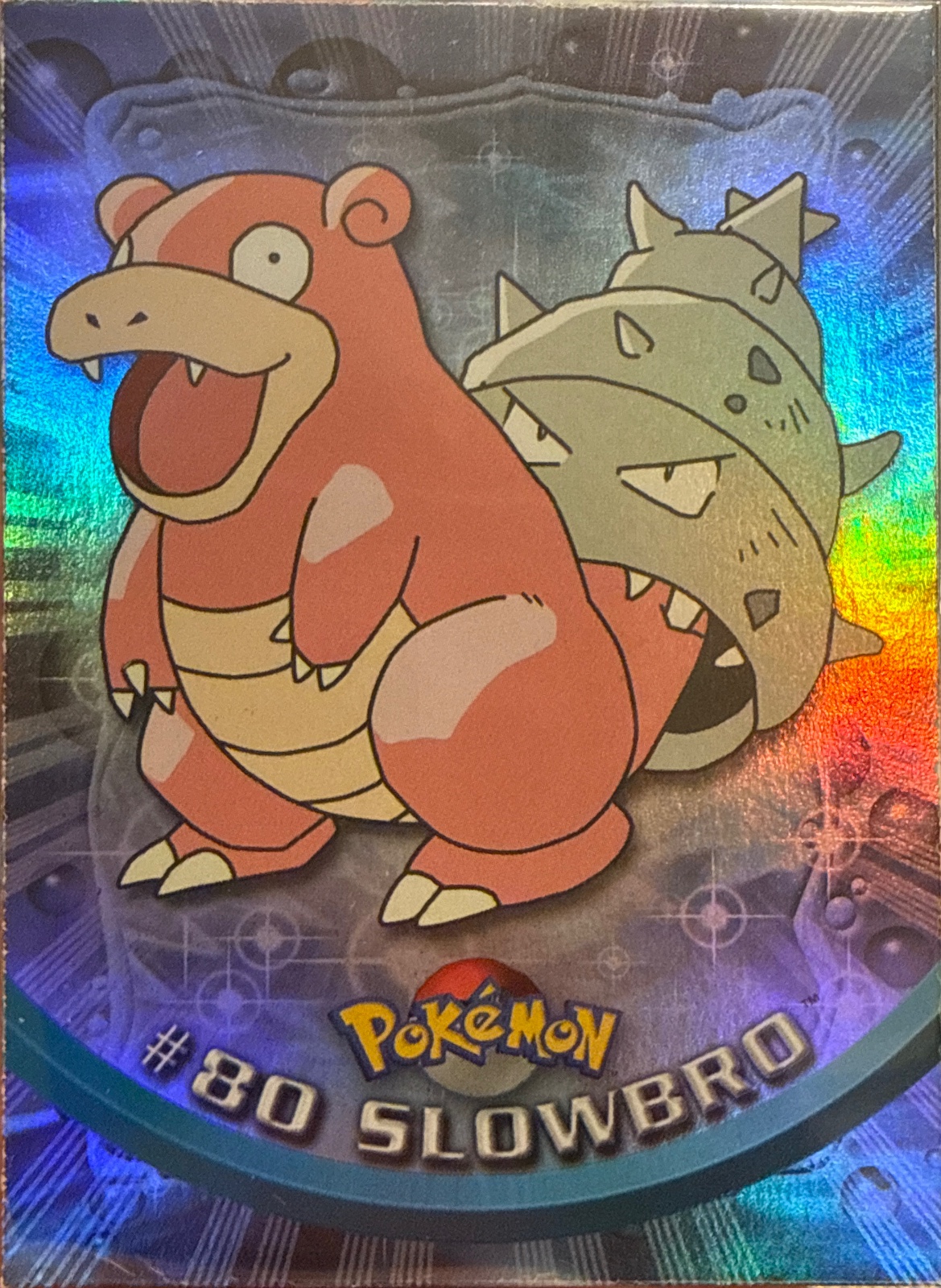 Slowbro card #80, Pokemon Topps Series 2 (1999), front