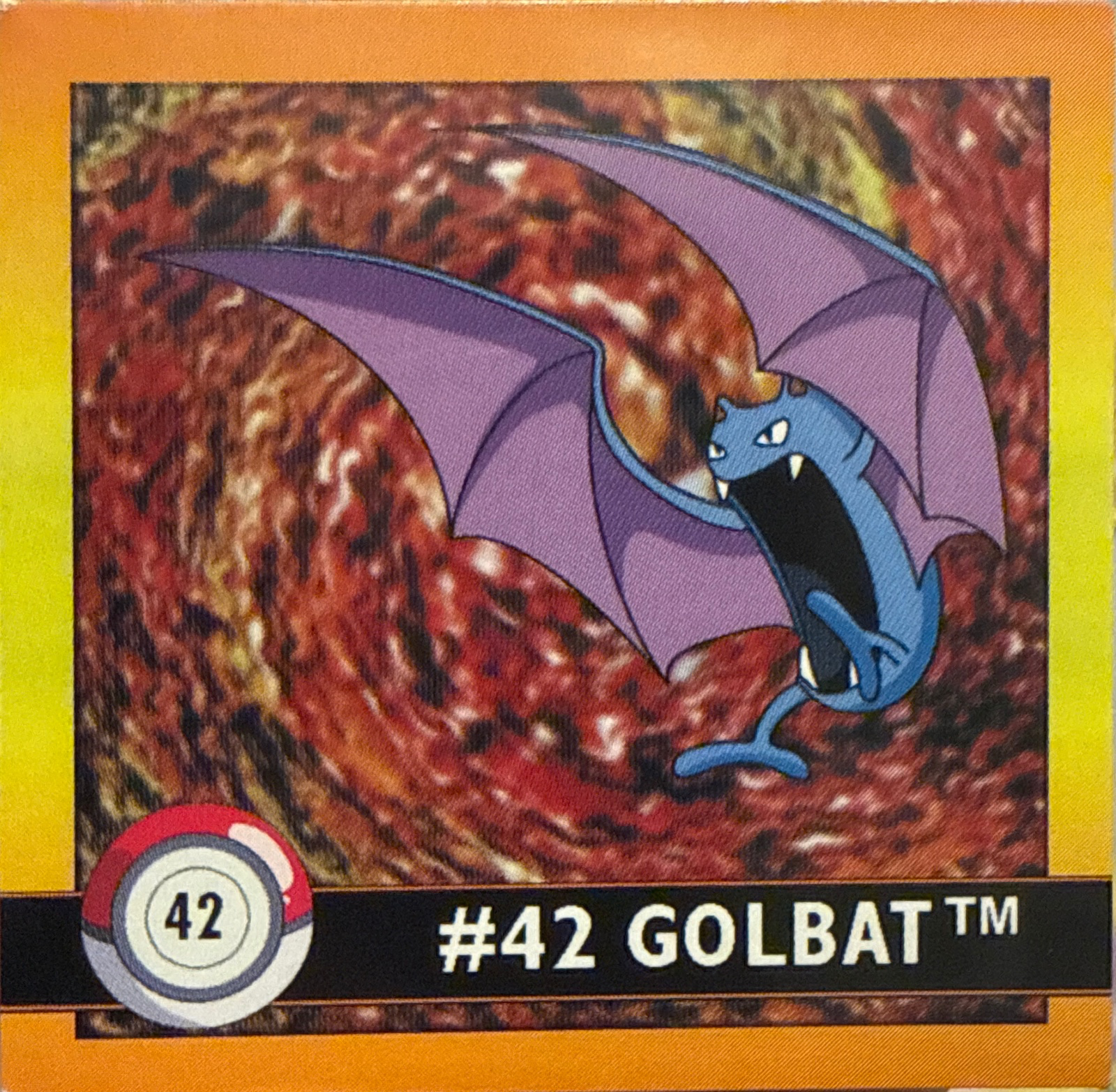 Golbat sticker #42, Artbox (USA) Pokémon Artbox Stickers (1999), front