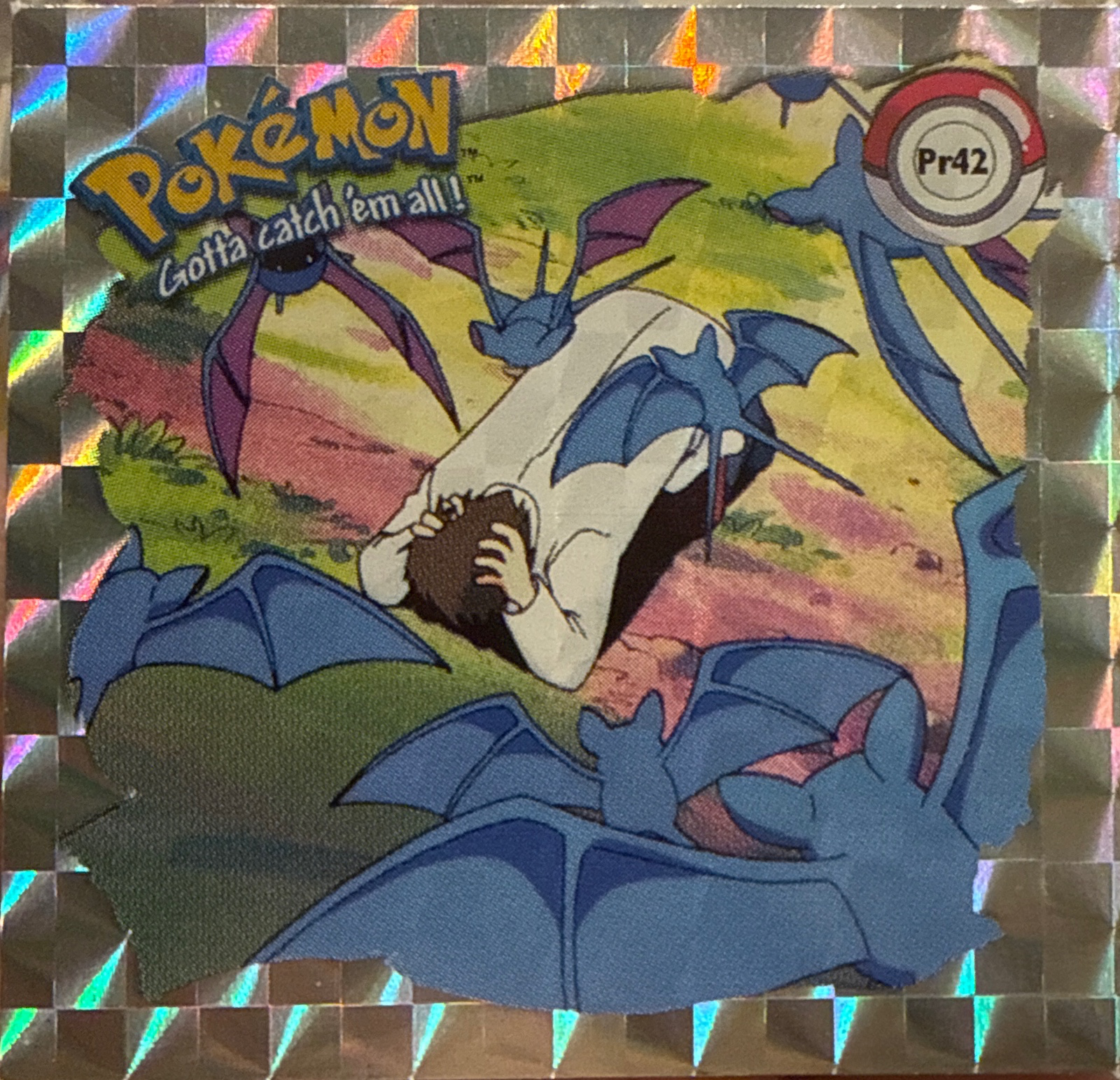 Zubat sticker #Pr42, Artbox (USA) Pokémon Artbox Stickers (1999), Prism, front