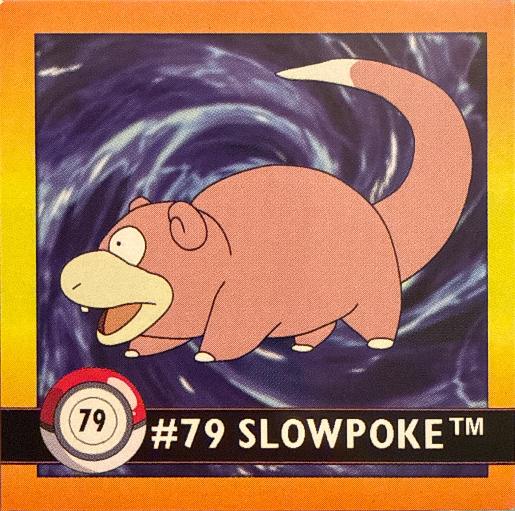 Slowpoke sticker #79, Artbox (USA) Pokémon Artbox Stickers (1999), front