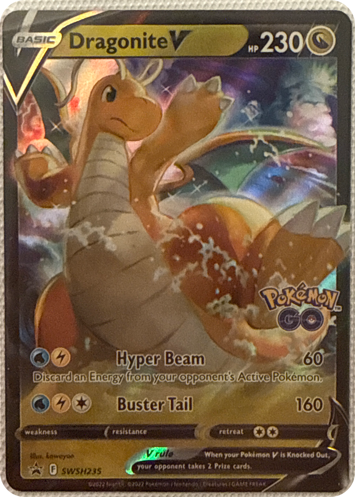 Dragonite V trading card #SWSH235, SWSH Black Star Promos Checklist · Pokémon TCG, front