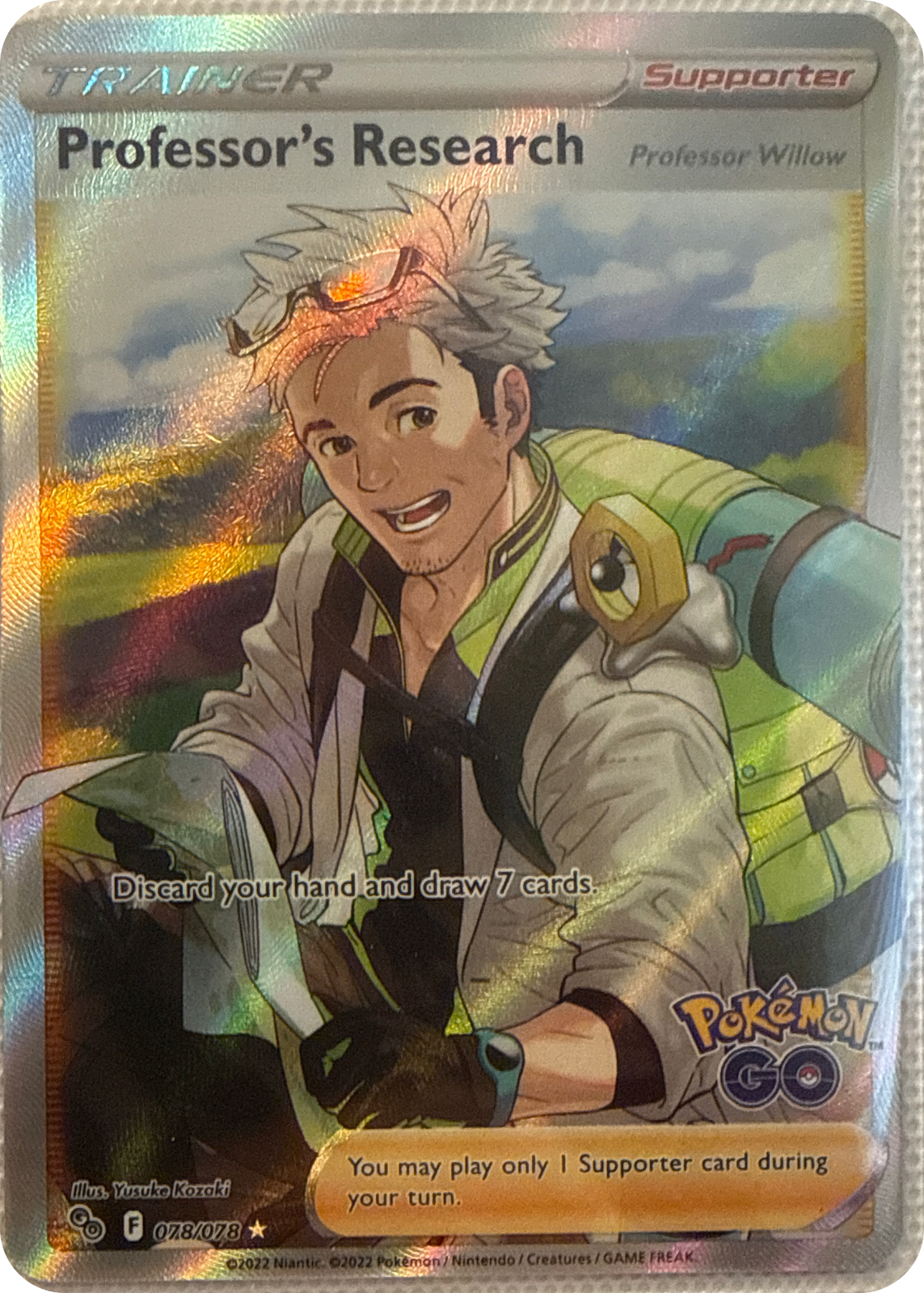 Professor's Research trading card #78, Pokémon GO (2022), front