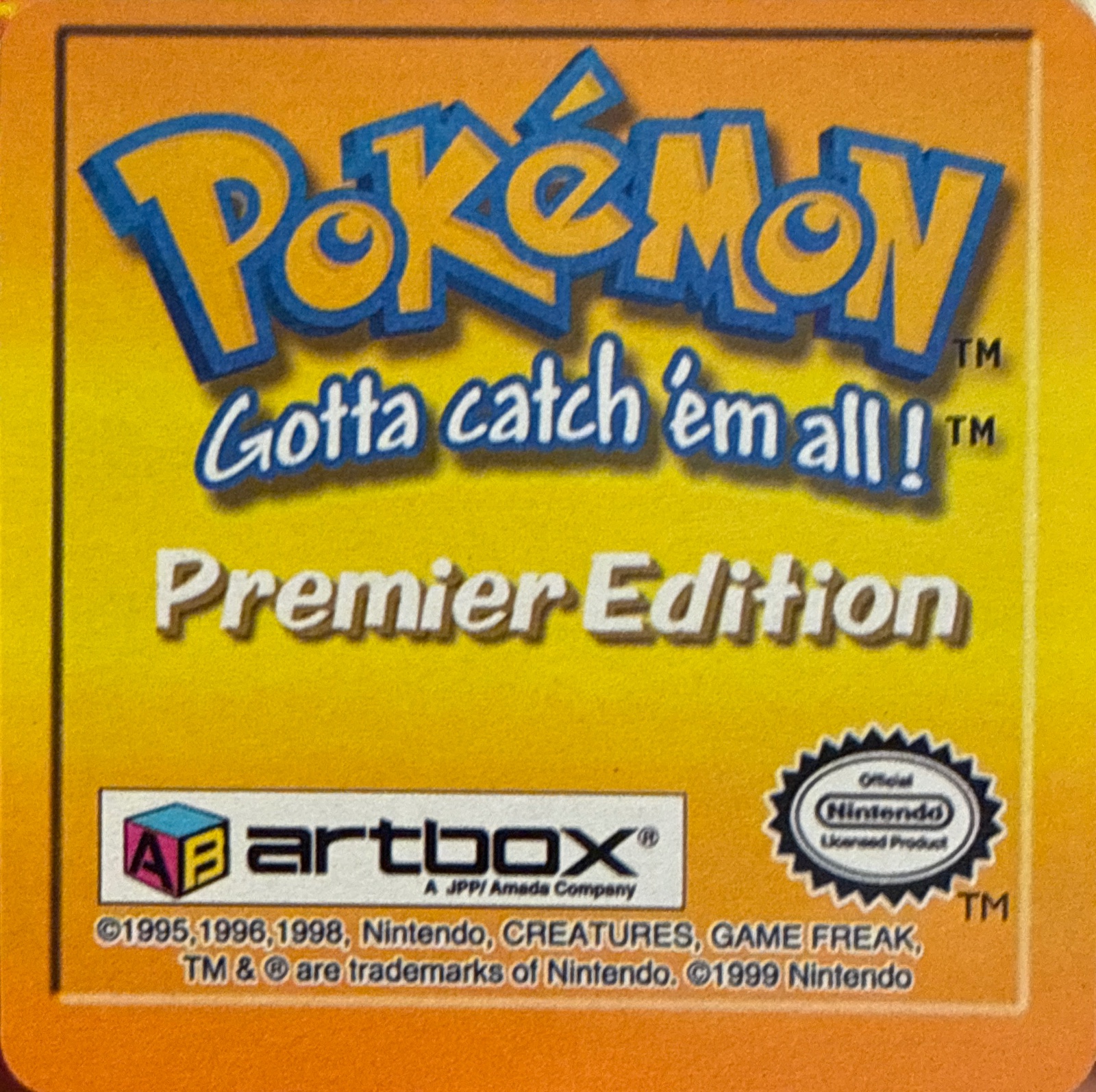 Magnemite collectible #26, Artbox (USA) Pokémon Artbox Premier Flipz (1999), back