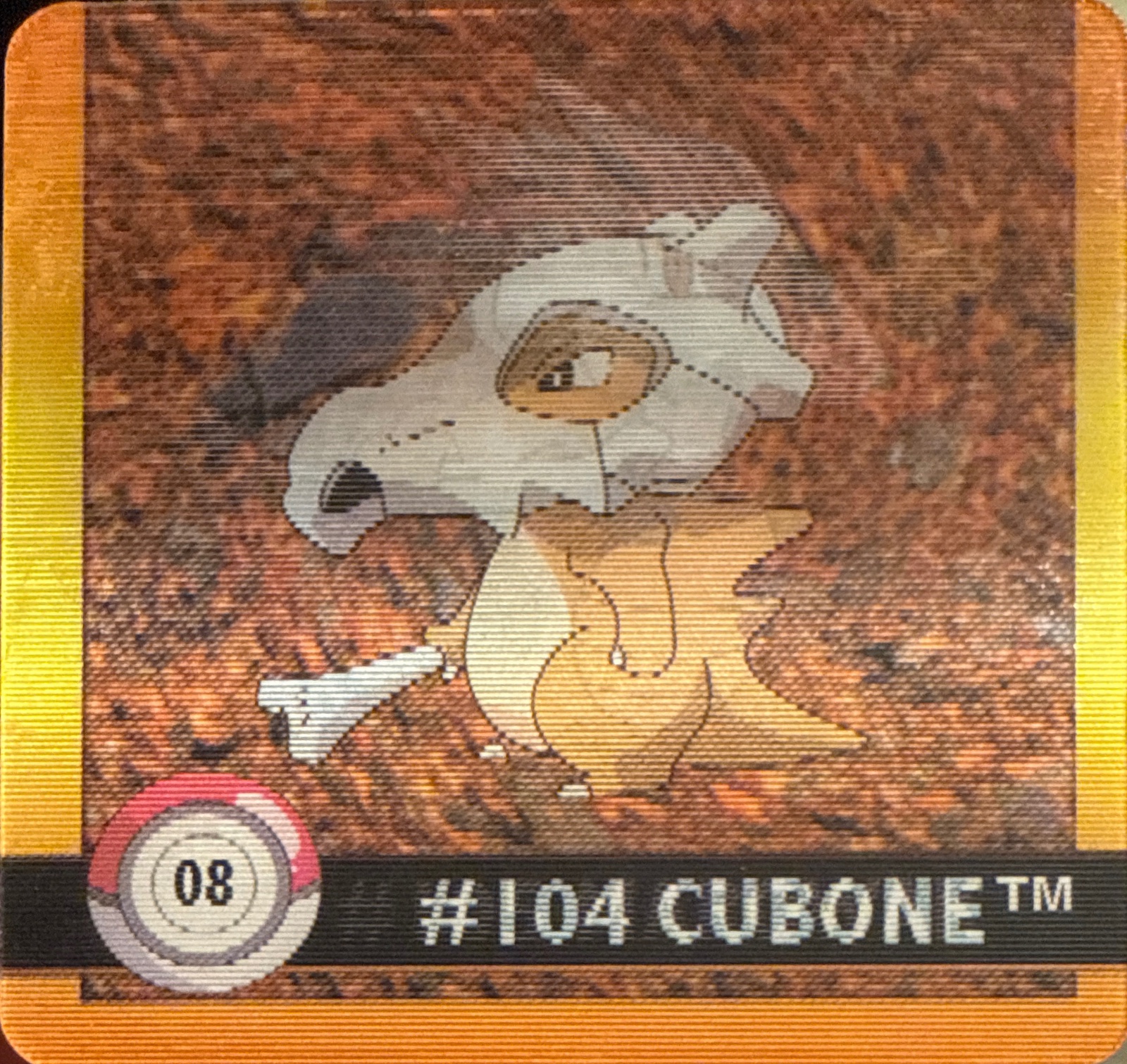 Cubone collectible #08, Artbox (USA) Pokémon Artbox Premier Flipz (1999), front