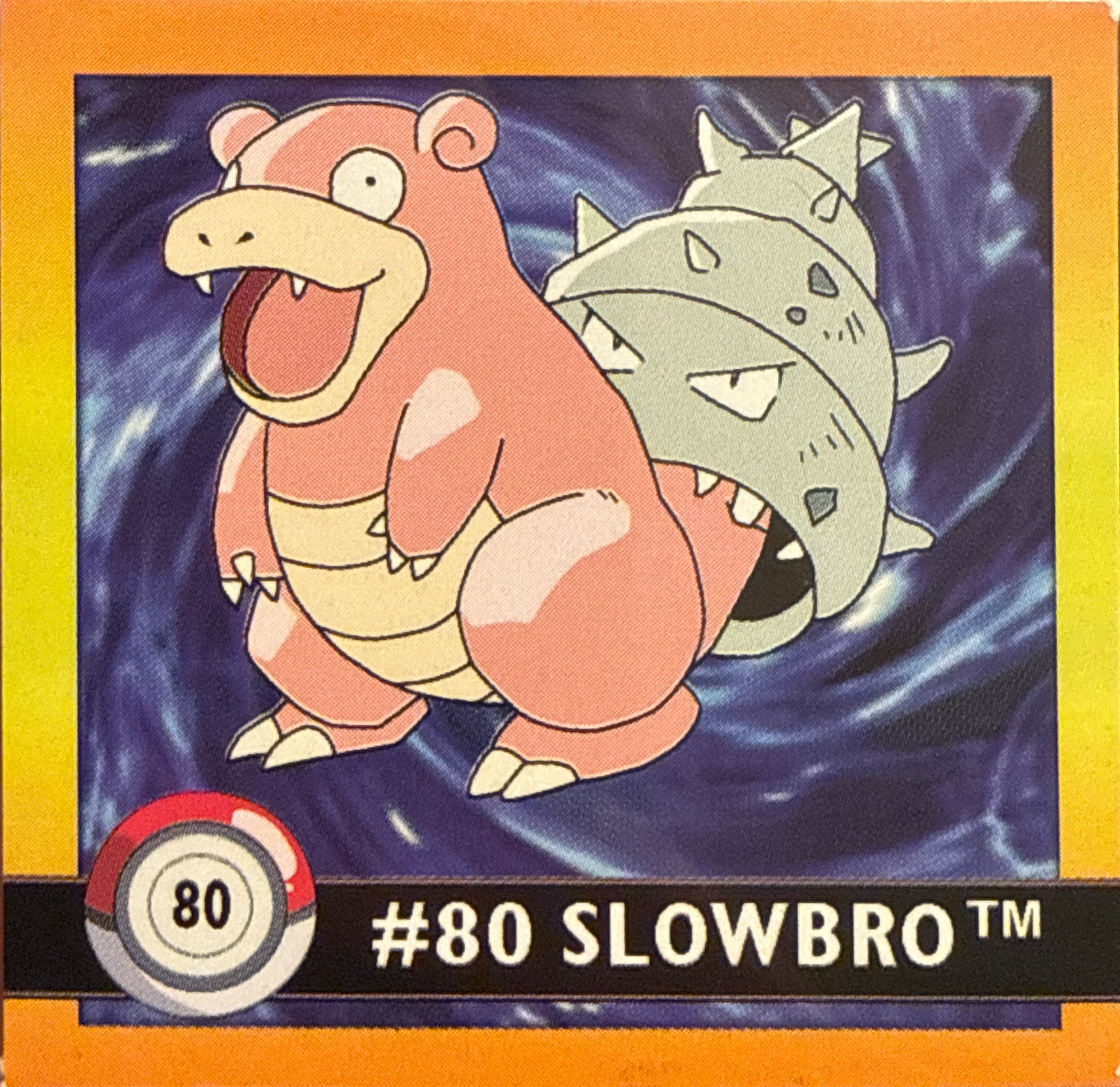 Slowbro sticker #80, Artbox (USA) Pokémon Artbox Stickers (1999), front