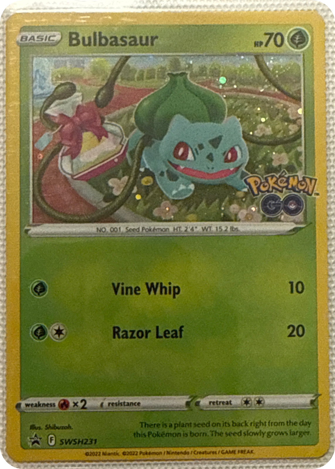 Bulbasaur trading card #SWSH231, SWSH Black Star Promos Checklist · Pokémon TCG, front