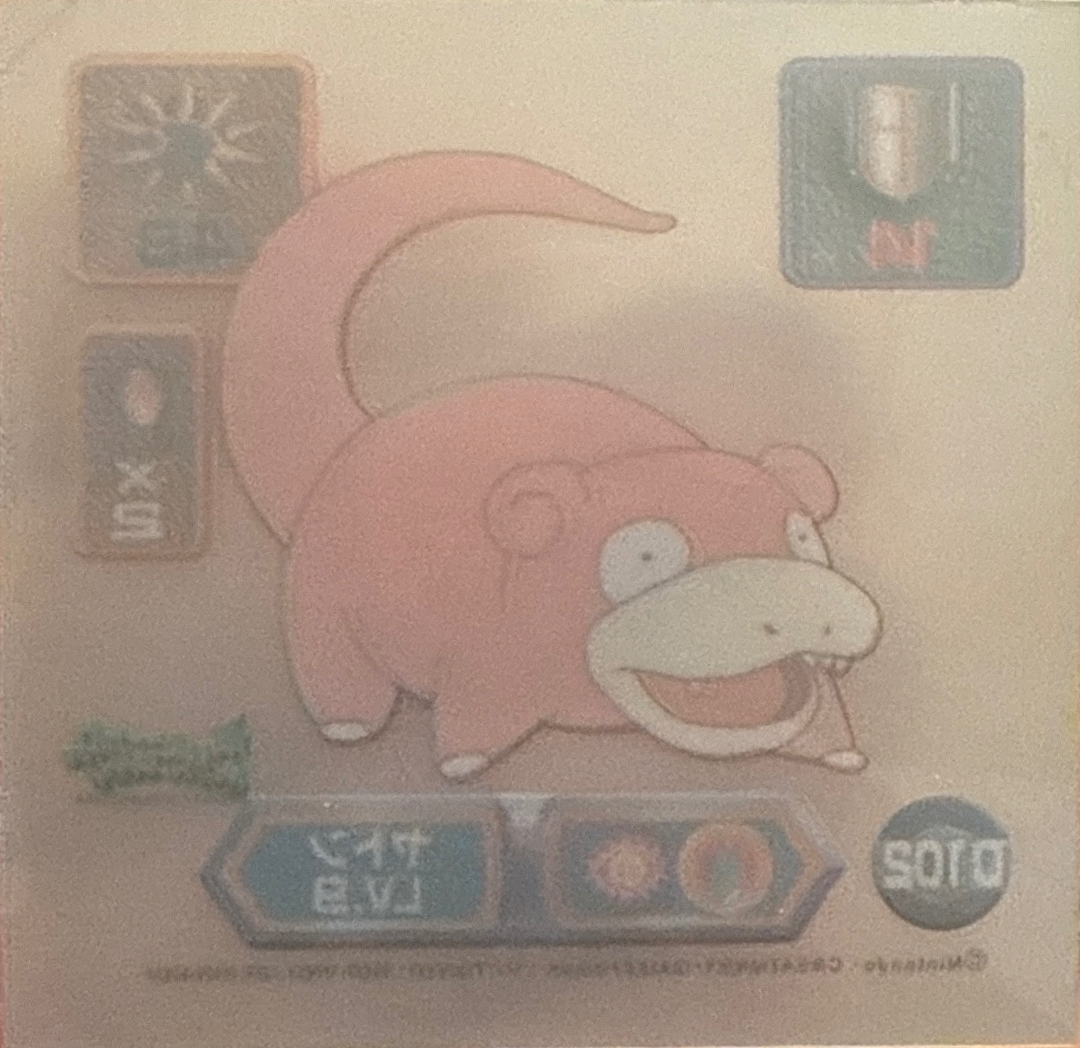 Slowpoke sticker #D102, Pokémon Amada Super DX Gold Stickers Checklist (1999), back