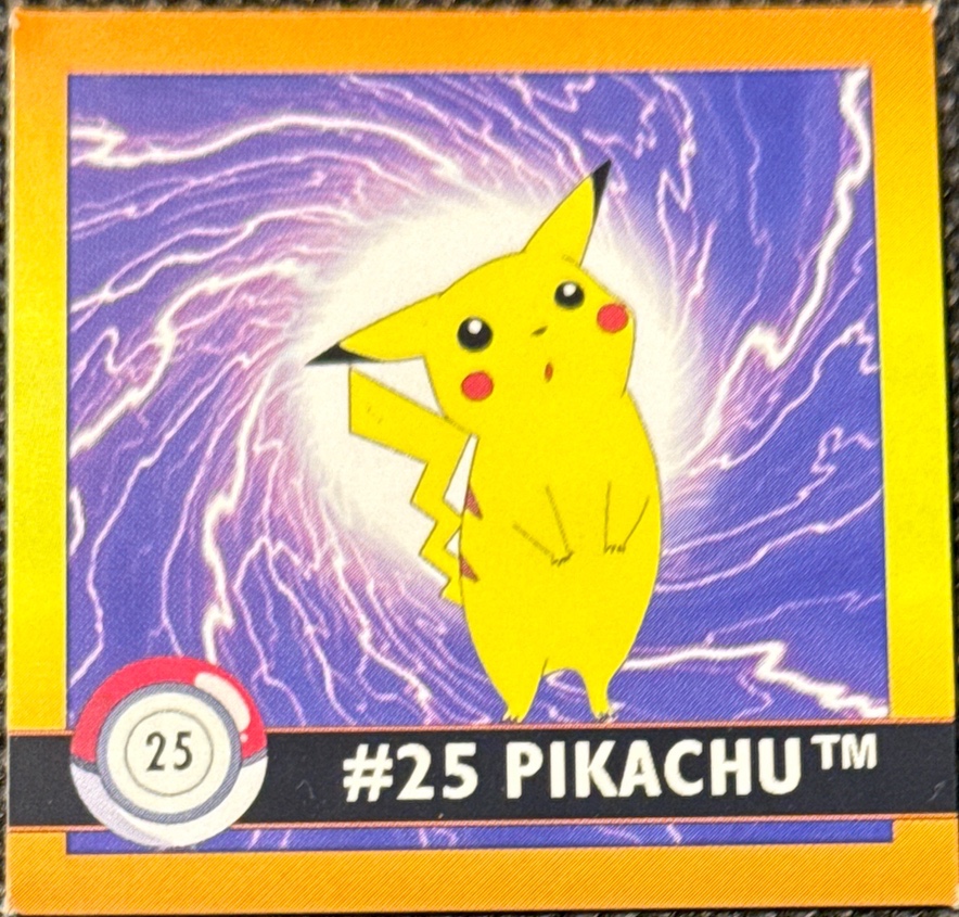 Pikachu sticker #25, Artbox (USA) Pokémon Artbox Stickers (1999), front