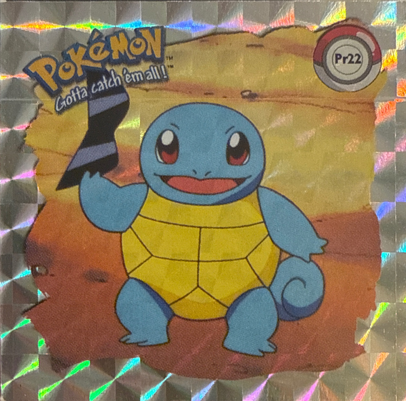 Squirtle sticker #Pr22, Artbox (USA) Pokémon Artbox Stickers (1999), Prism, front