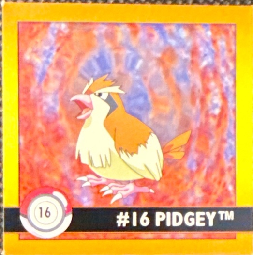 Pidgey sticker #16, Artbox (USA) Pokémon Artbox Stickers (1999), front
