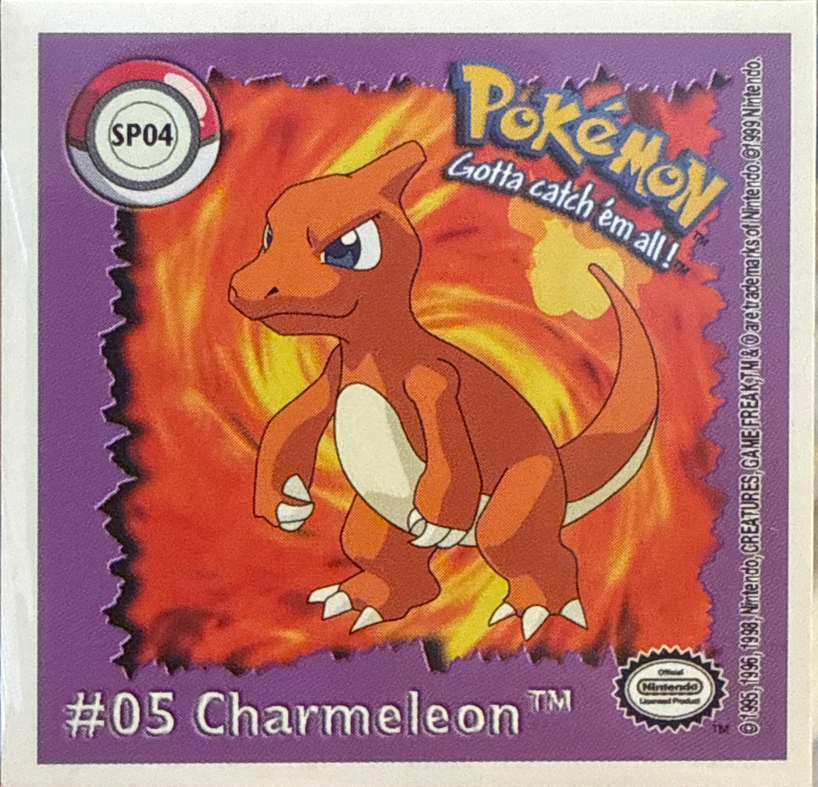 Charmeleon collectible #SP04, Artbox (USA) Pokémon Artbox Premier Flipz (1999), front