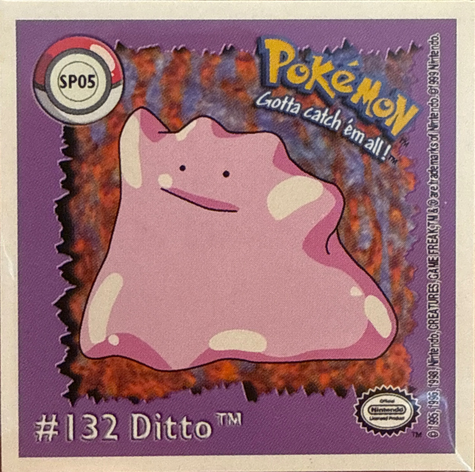 Ditto collectible #SP05, Artbox (USA) Pokémon Artbox Premier Flipz (1999), front