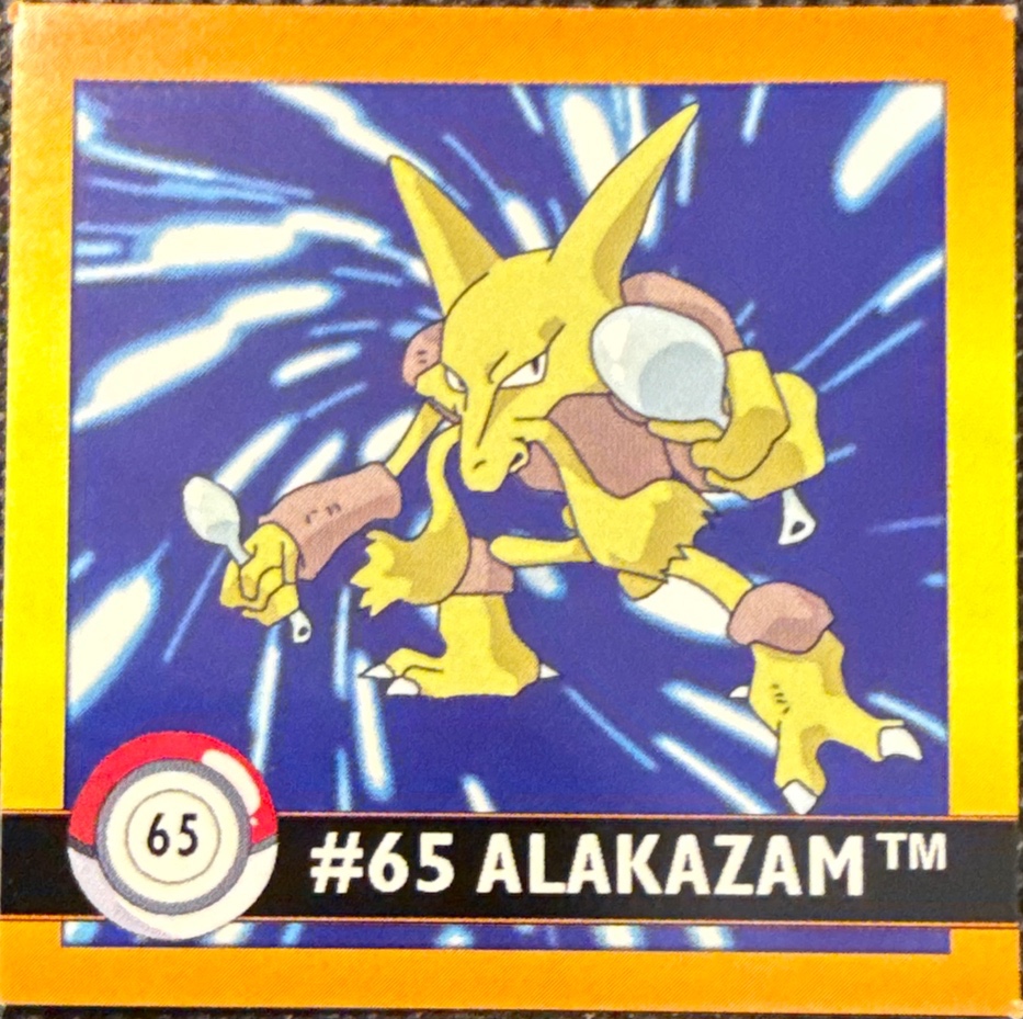 Alakazam sticker #65, Artbox (USA) Pokémon Artbox Stickers (1999), front