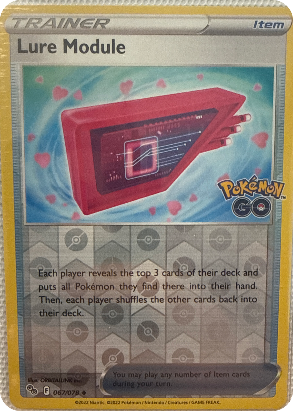 Lure Module trading card #67, Pokémon GO (2022), front