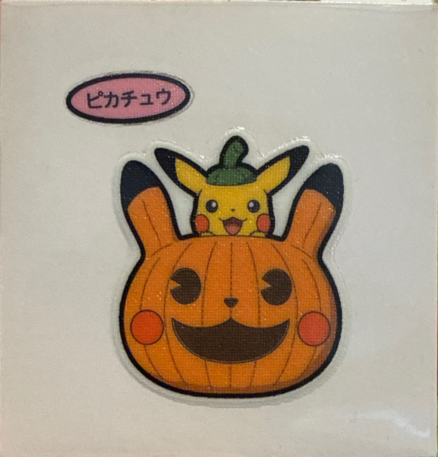 Pikachu bread sticker #3330, Daiichi Pan Pokémon Deco Chara 2017 Halloween Stickers Checklist, front