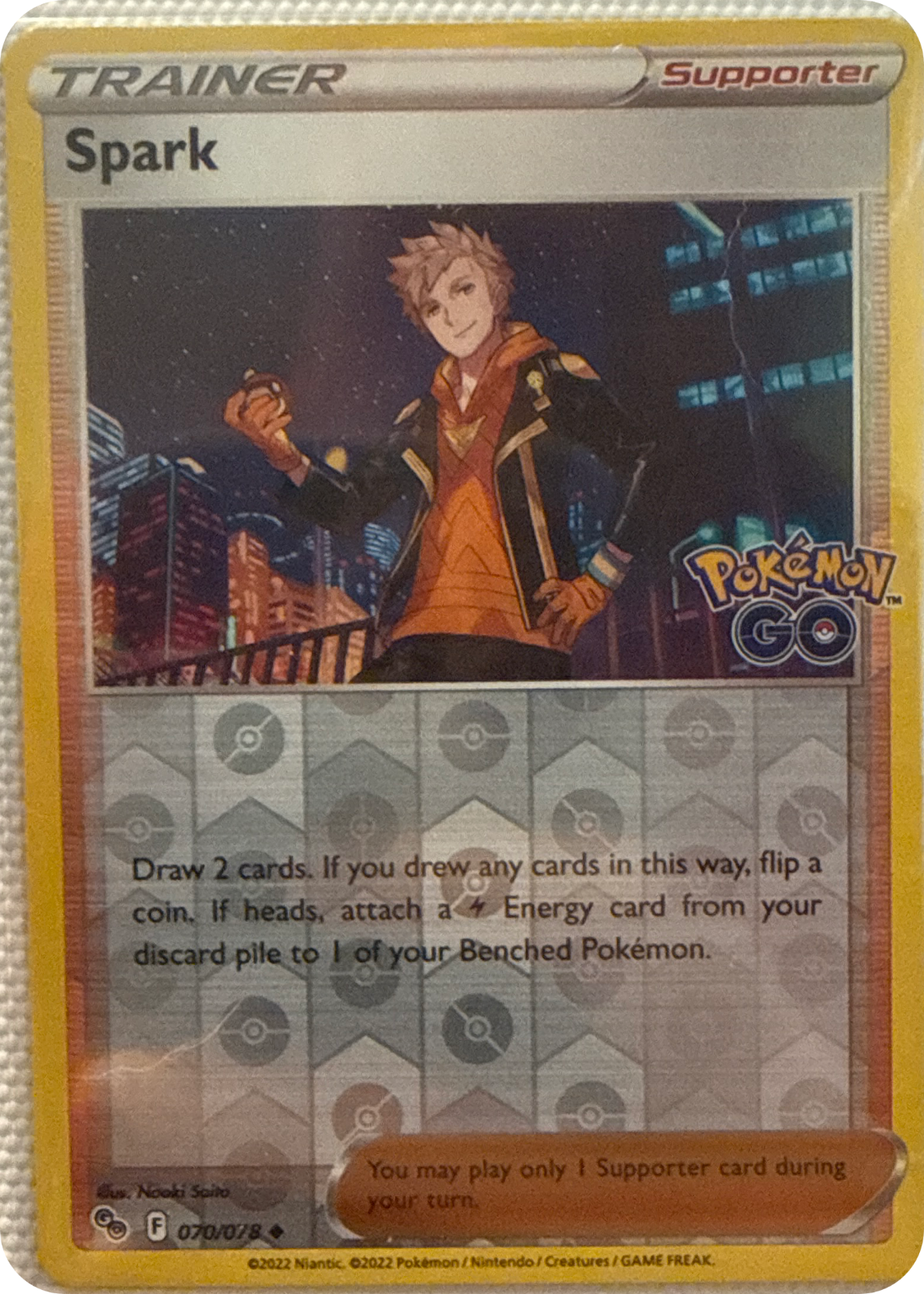 Spark trading card #70, Pokémon GO (2022), front