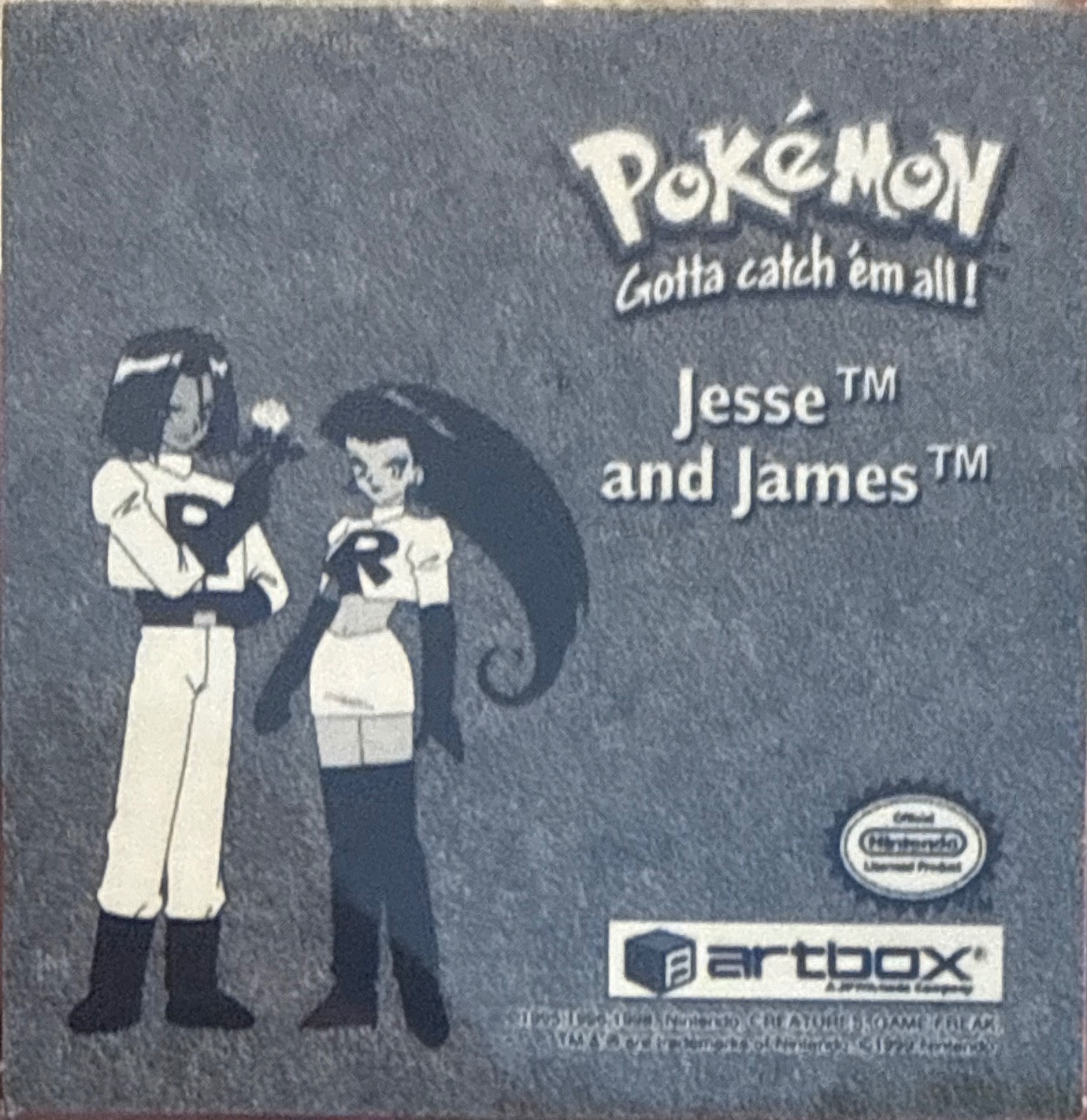 Jessie sticker #Pr06, Artbox (USA) Pokémon Artbox Stickers (1999), Prism, back