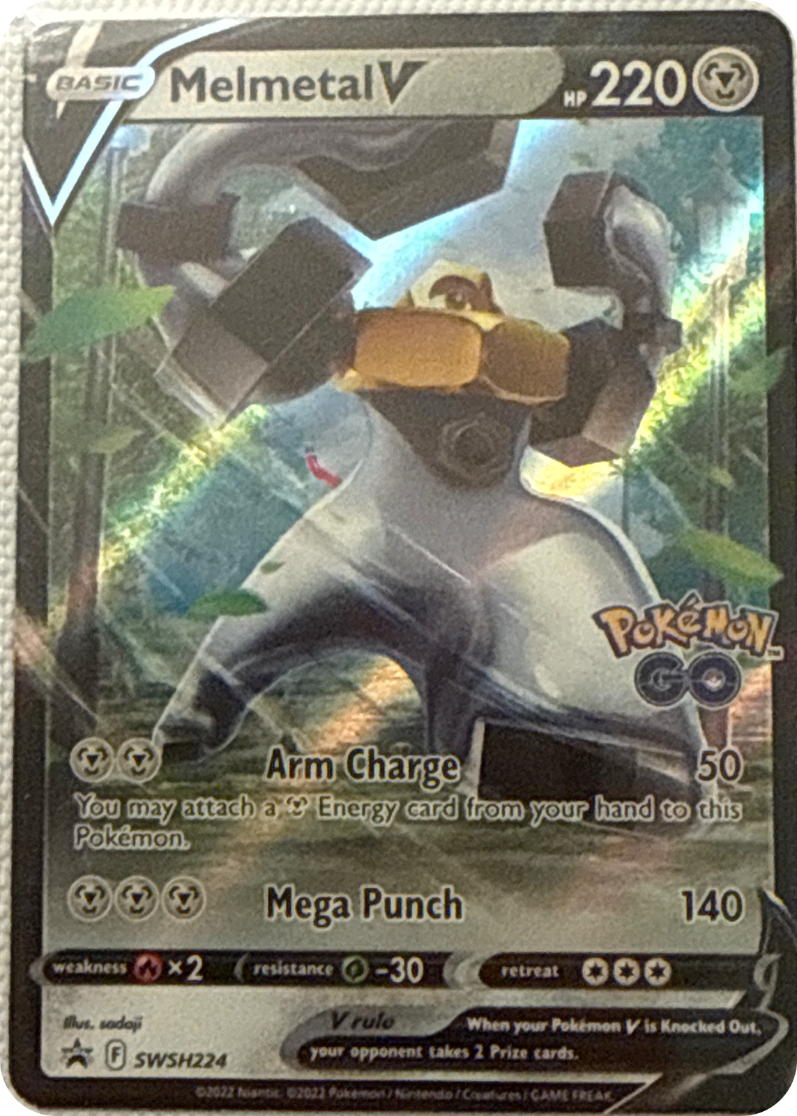 Melmetal V trading card #SWSH224, SWSH Black Star Promos Checklist · Pokémon TCG, front