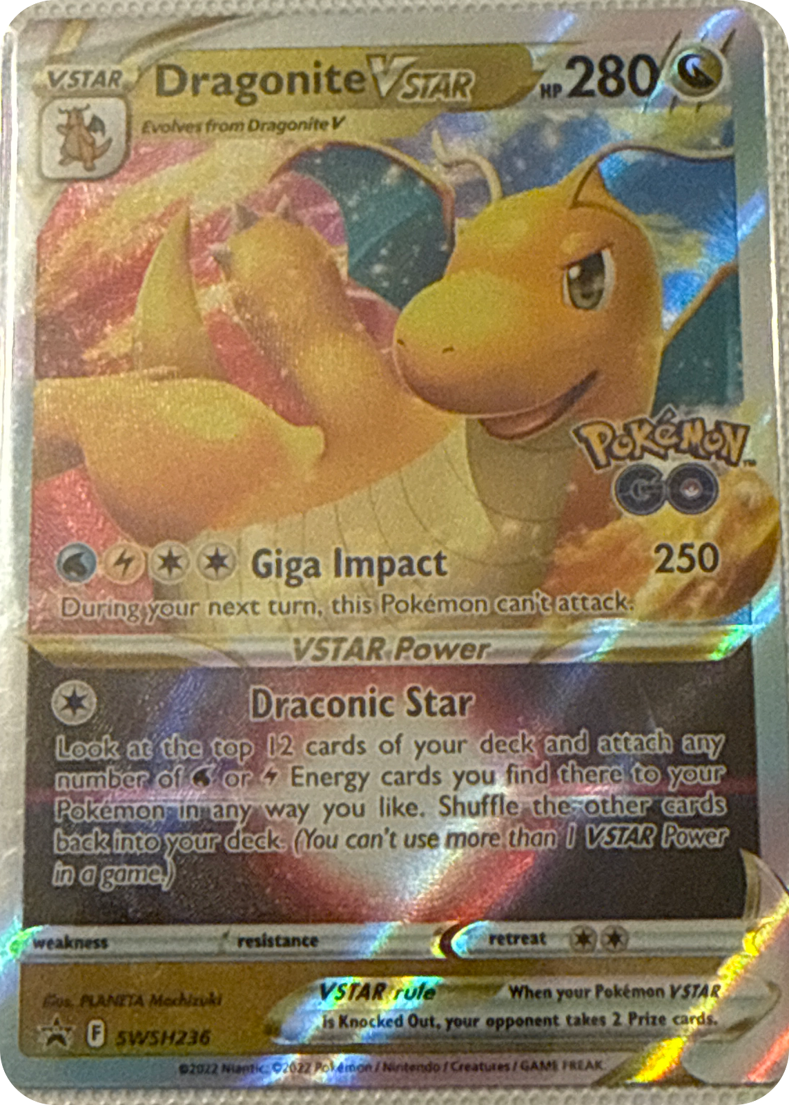 Dragonite VSTAR trading card #SWSH236, SWSH Black Star Promos Checklist · Pokémon TCG, front