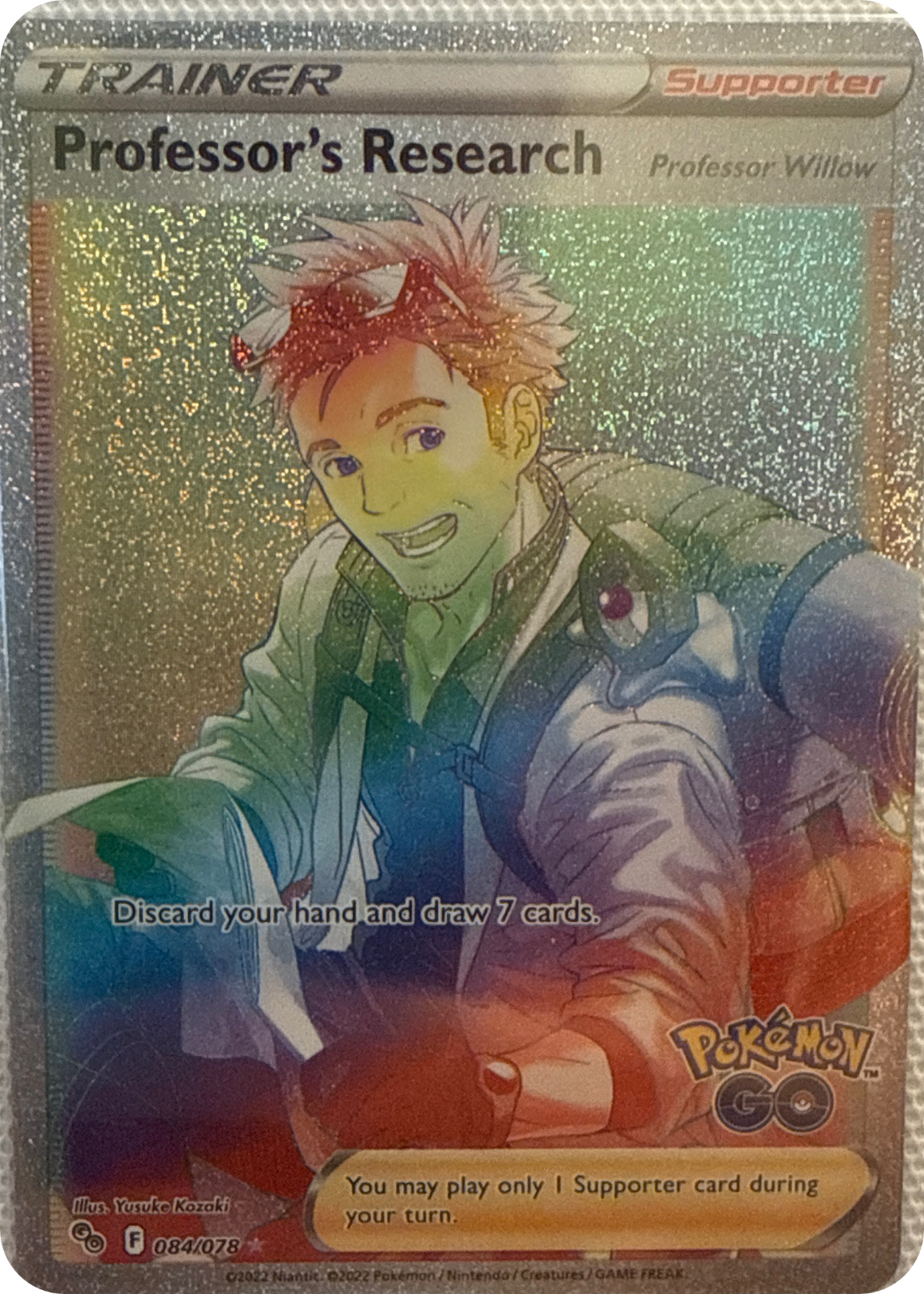 Professor's Research trading card #84, Pokémon GO (2022), front