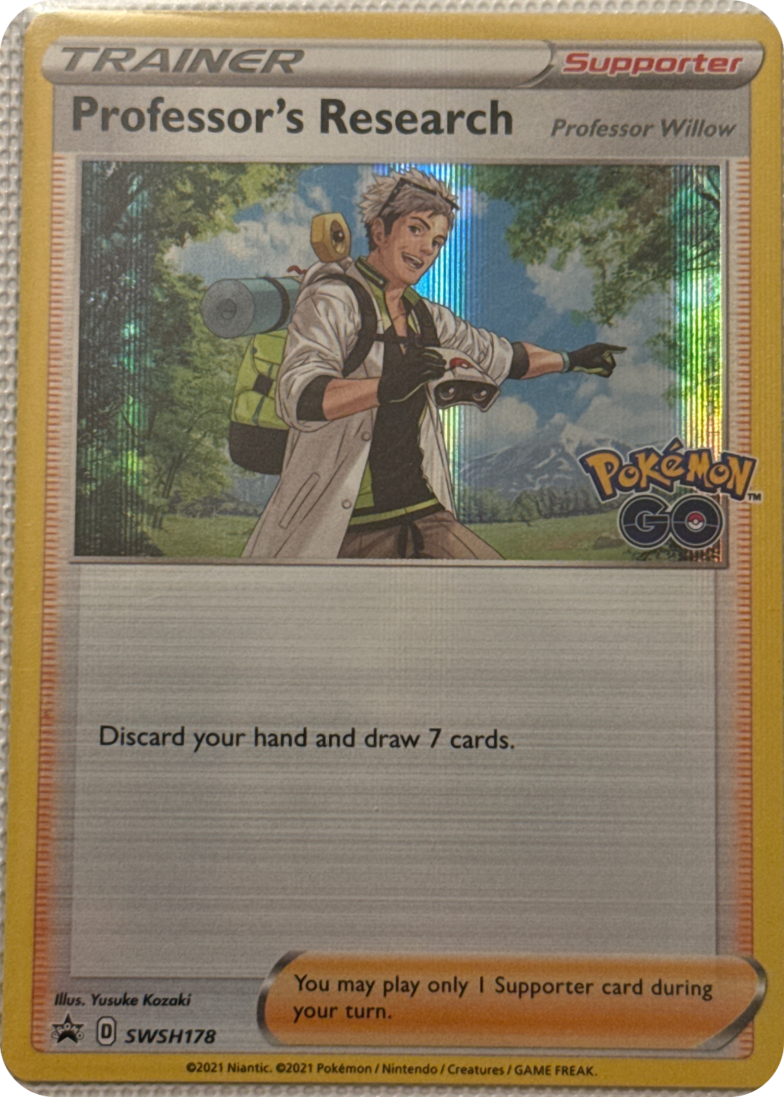 Professor's Research trading card #SWSH178, SWSH Black Star Promos Checklist · Pokémon TCG, front