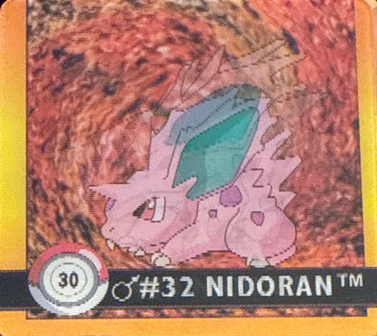 Nidoran♂ collectible #30, Artbox (USA) Pokémon Artbox Premier Flipz (1999), front