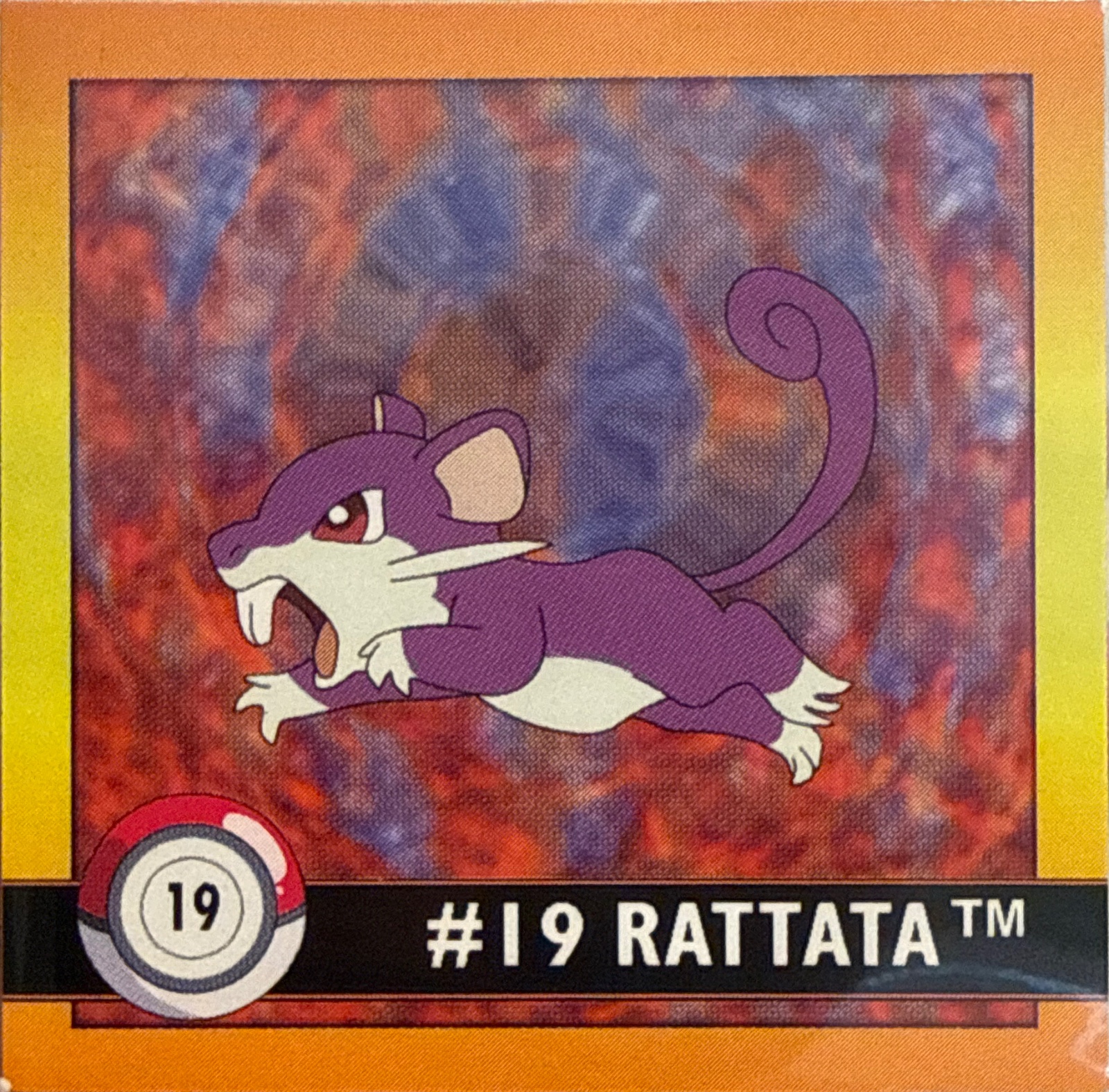 Rattata sticker #19, Artbox (USA) Pokémon Artbox Stickers (1999), front