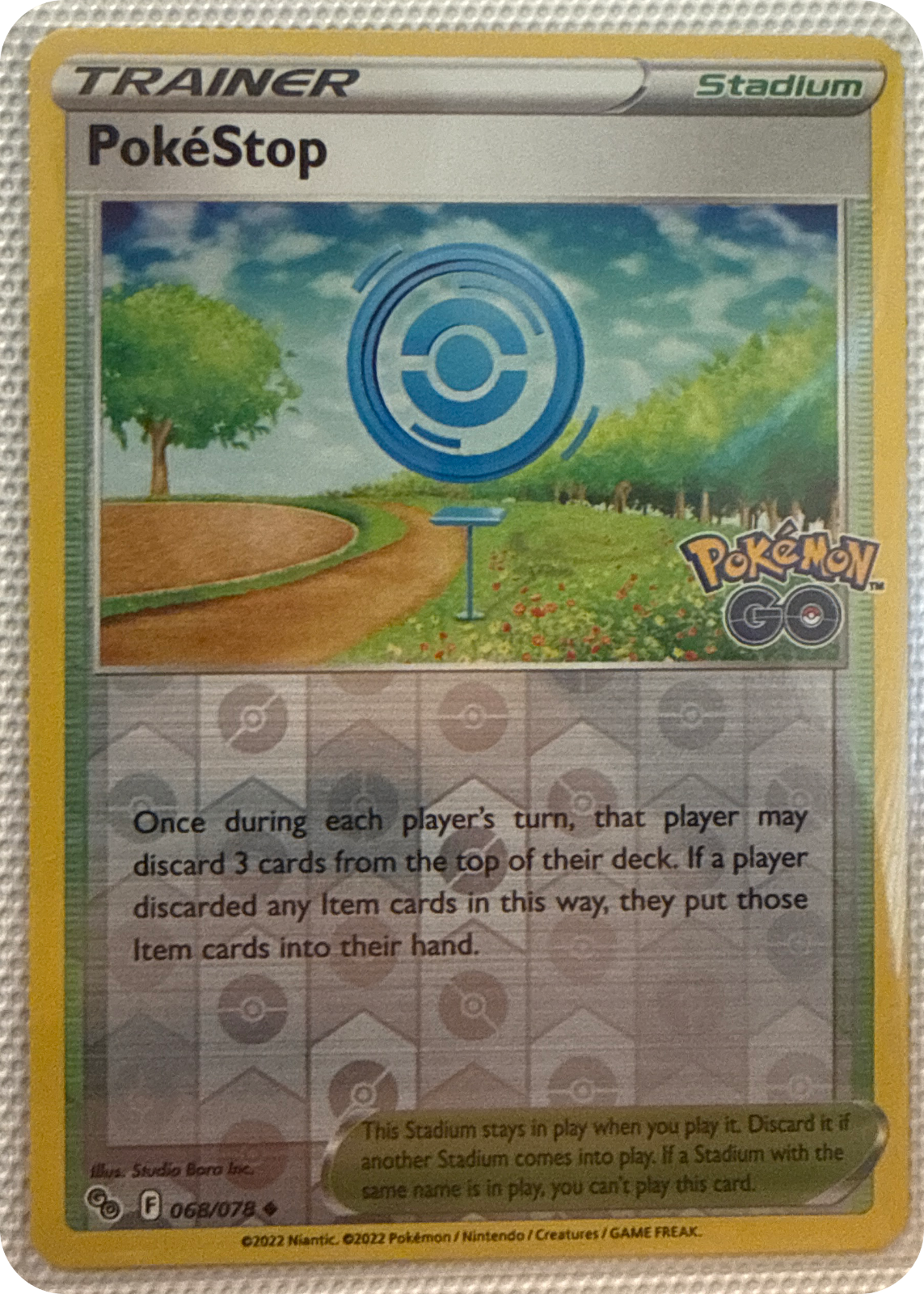 PokéStop trading card #68, Pokémon GO (2022), front