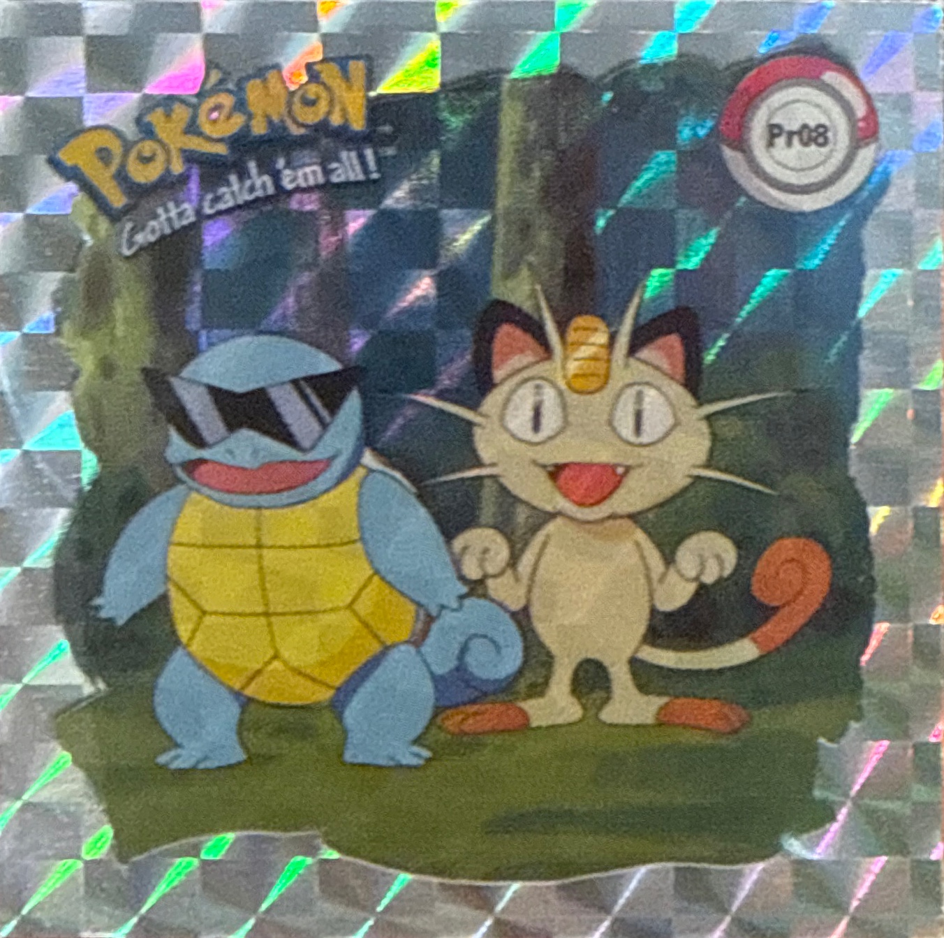 Squirtle sticker #Pr08, Artbox (USA) Pokémon Artbox Stickers (1999), Prism, front