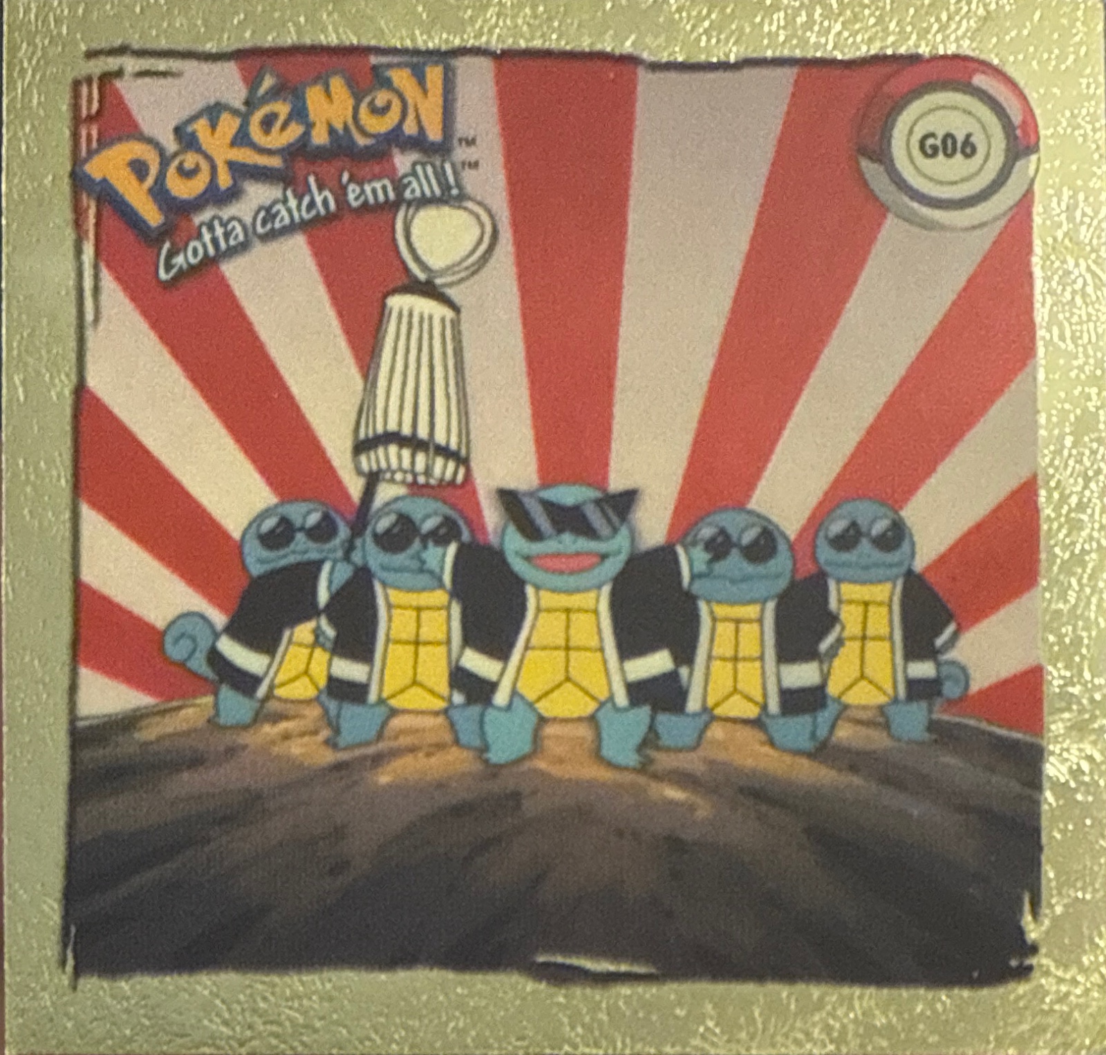 Squirtle sticker #G06, Artbox (USA) Pokémon Artbox Stickers (1999), Gold, front
