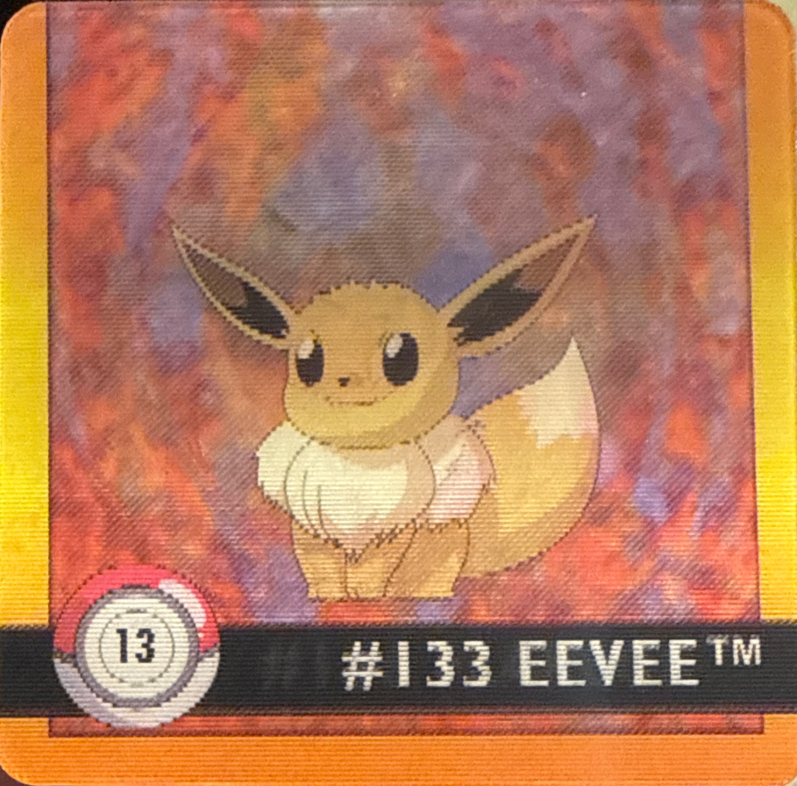 Eevee collectible #13, Artbox (USA) Pokémon Artbox Premier Flipz (1999), front