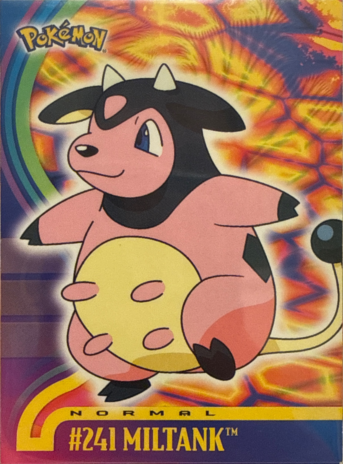 Miltank card #28, Pokemon Topps Johto Series 3 (2001), front