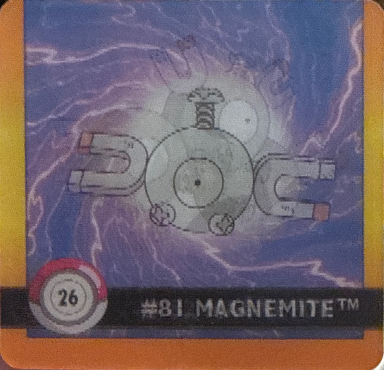 Magnemite collectible #26, Artbox (USA) Pokémon Artbox Premier Flipz (1999), front