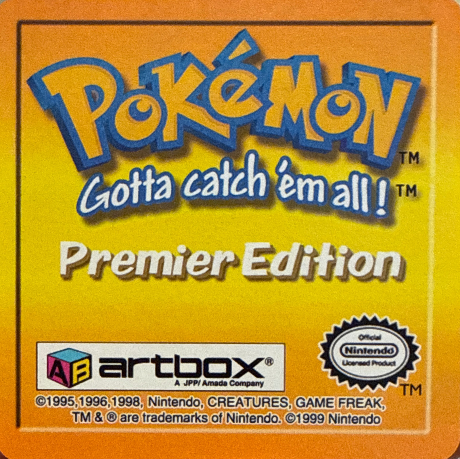 Nidoran♂ collectible #30, Artbox (USA) Pokémon Artbox Premier Flipz (1999), back