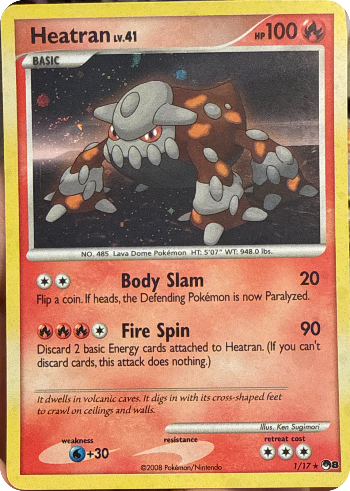 Heatran trading card #1, POP Series 8 Checklist · Pokémon TCG, front