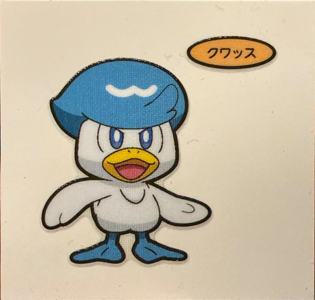 Quaxly bread sticker #4785, Daiichi Pan Pokémon Deco Chara Wave 204 Bread Stickers Checklist, front
