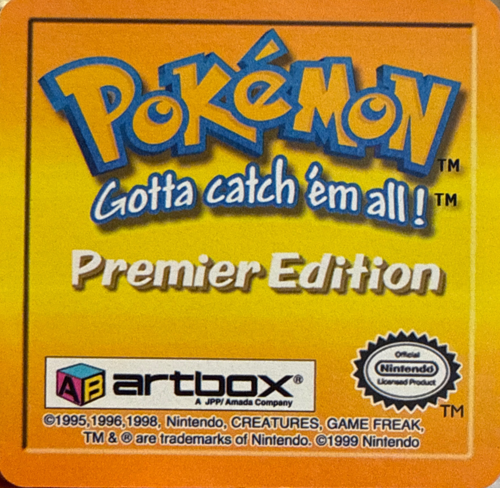 Eevee collectible #13, Artbox (USA) Pokémon Artbox Premier Flipz (1999), back