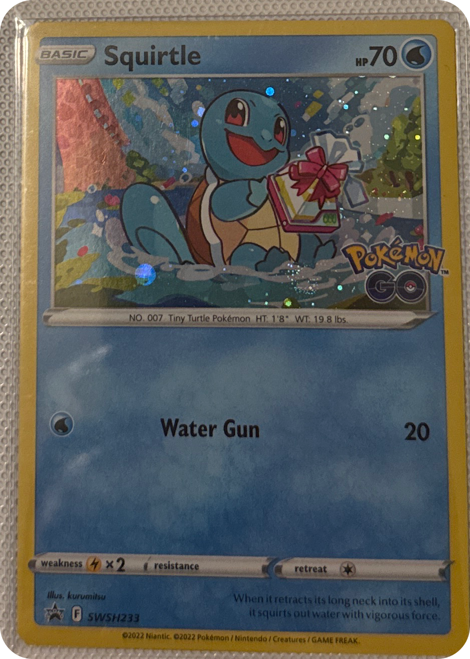 Squirtle trading card #SWSH233, SWSH Black Star Promos Checklist · Pokémon TCG, front