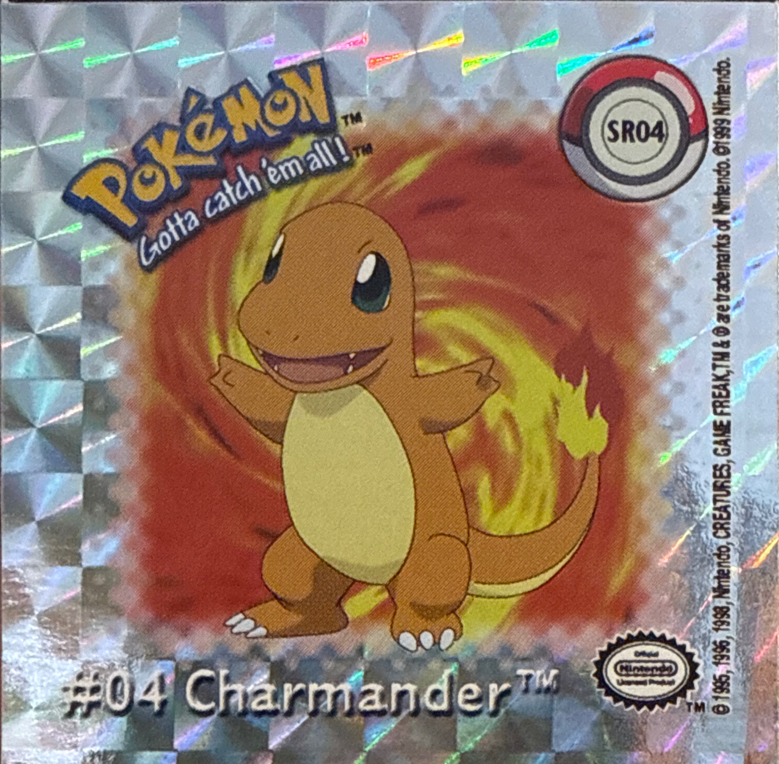 Charmander collectible #SR04, Artbox (USA) Pokémon Artbox Premier Flipz (1999), front