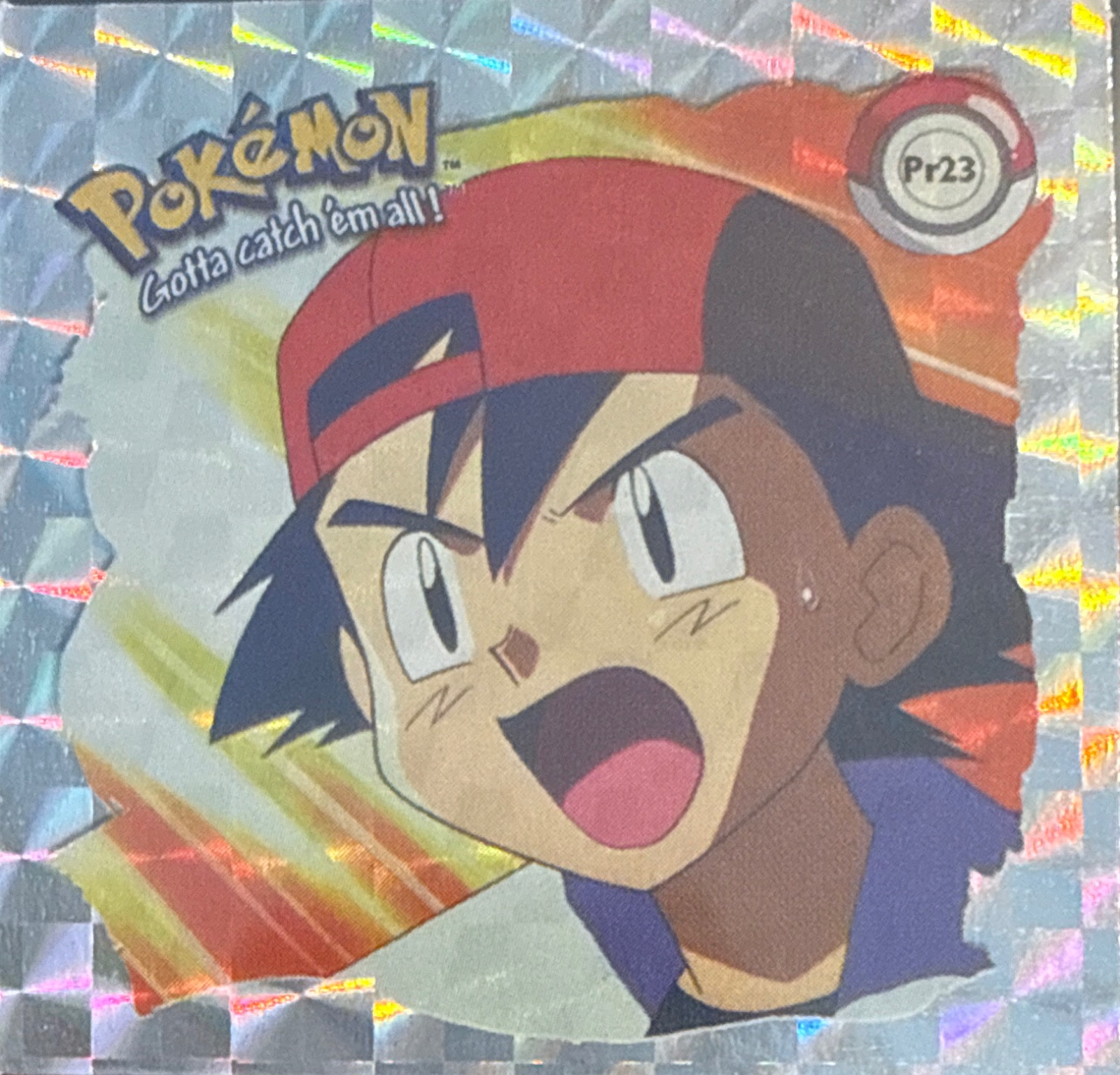 Ash Ketchum sticker #Pr23, Artbox (USA) Pokémon Artbox Stickers (1999), Prism, front