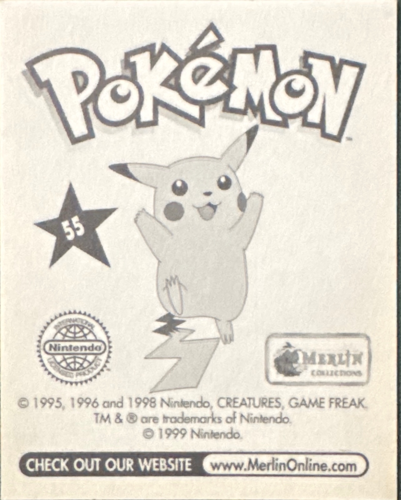 Golduck card #55, Pokémon Merlin Series 1 (1999), back